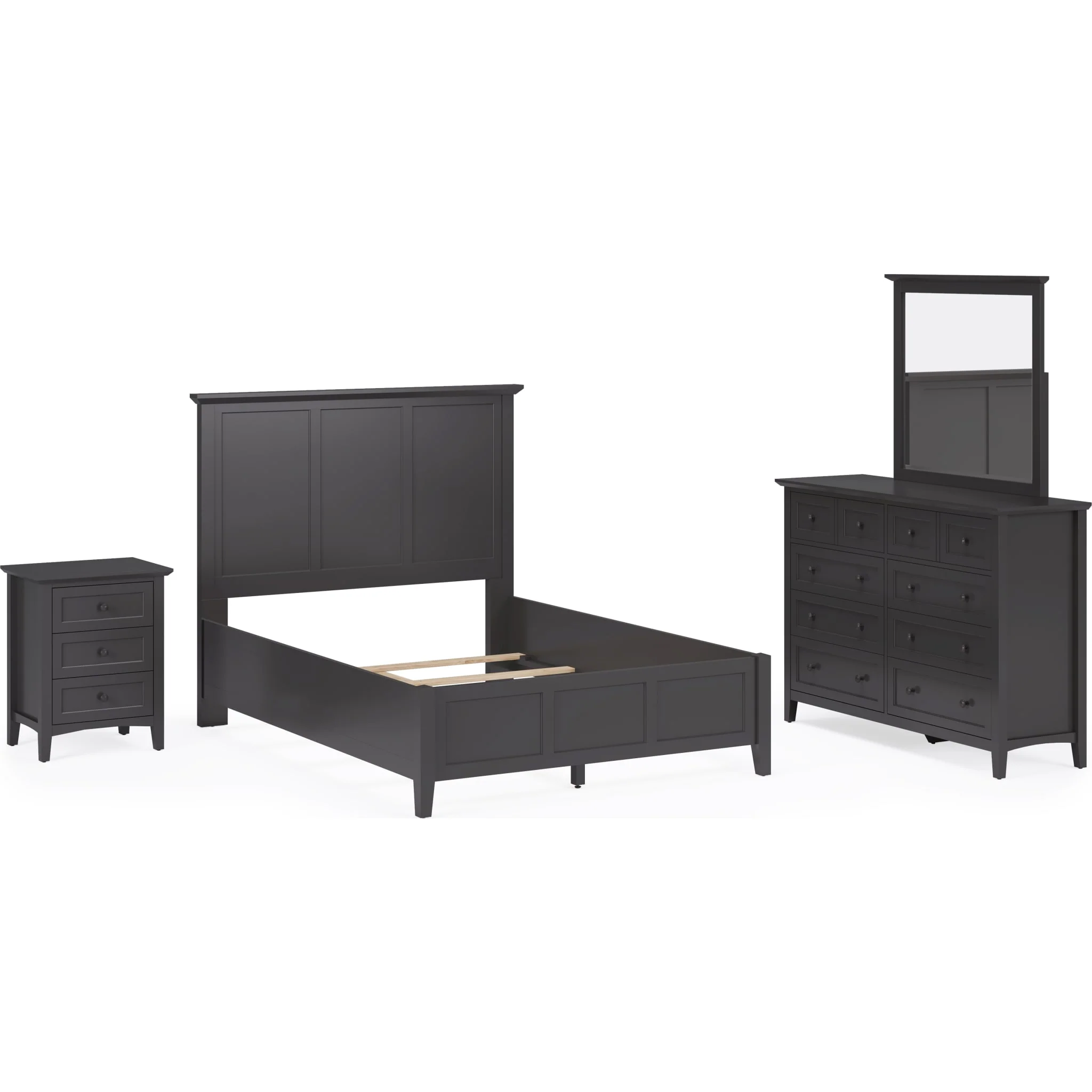 Grace Three Panel Bed in Raven Black - Image 10