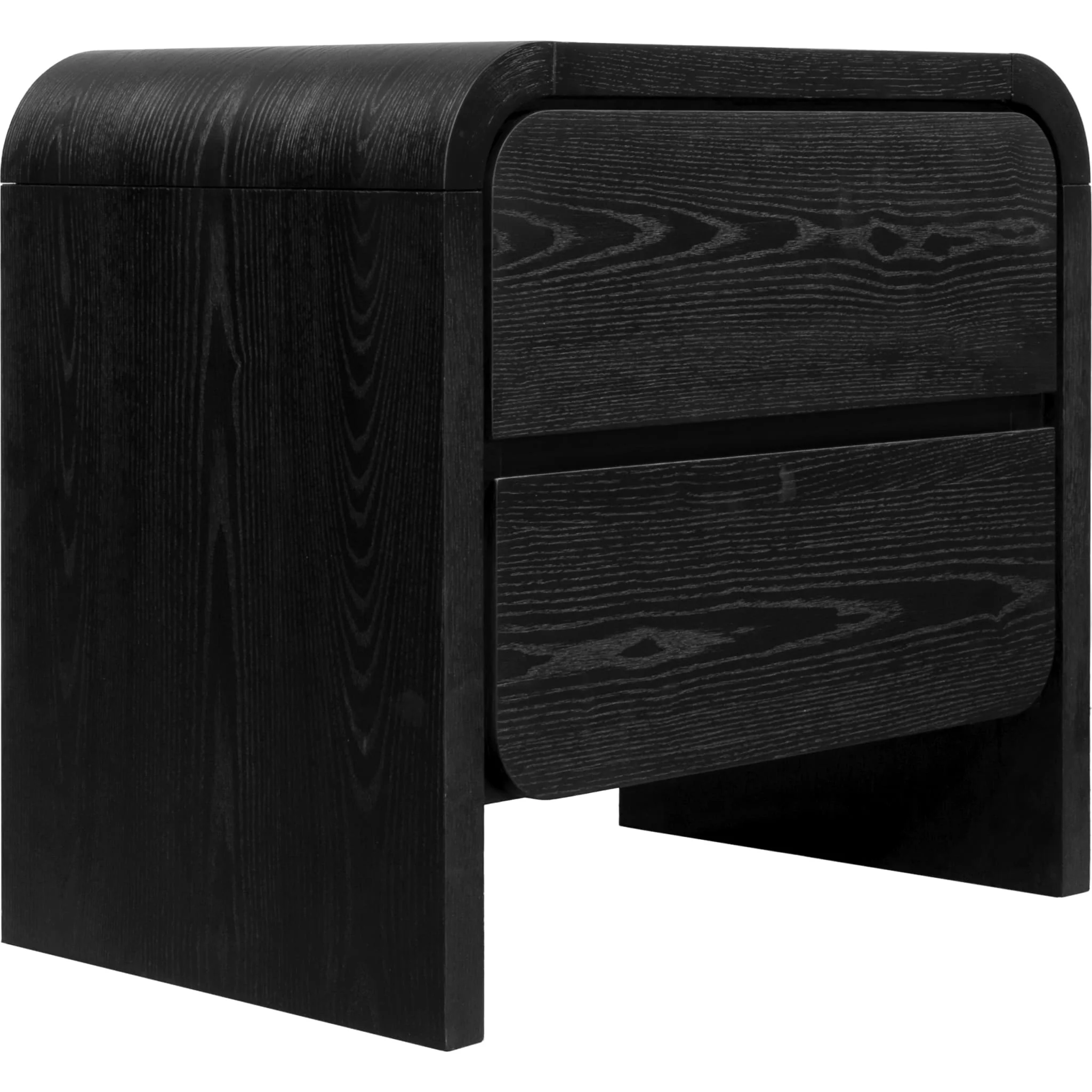Elora Two Drawer Nightstand in Jet Black Ash - Image 4