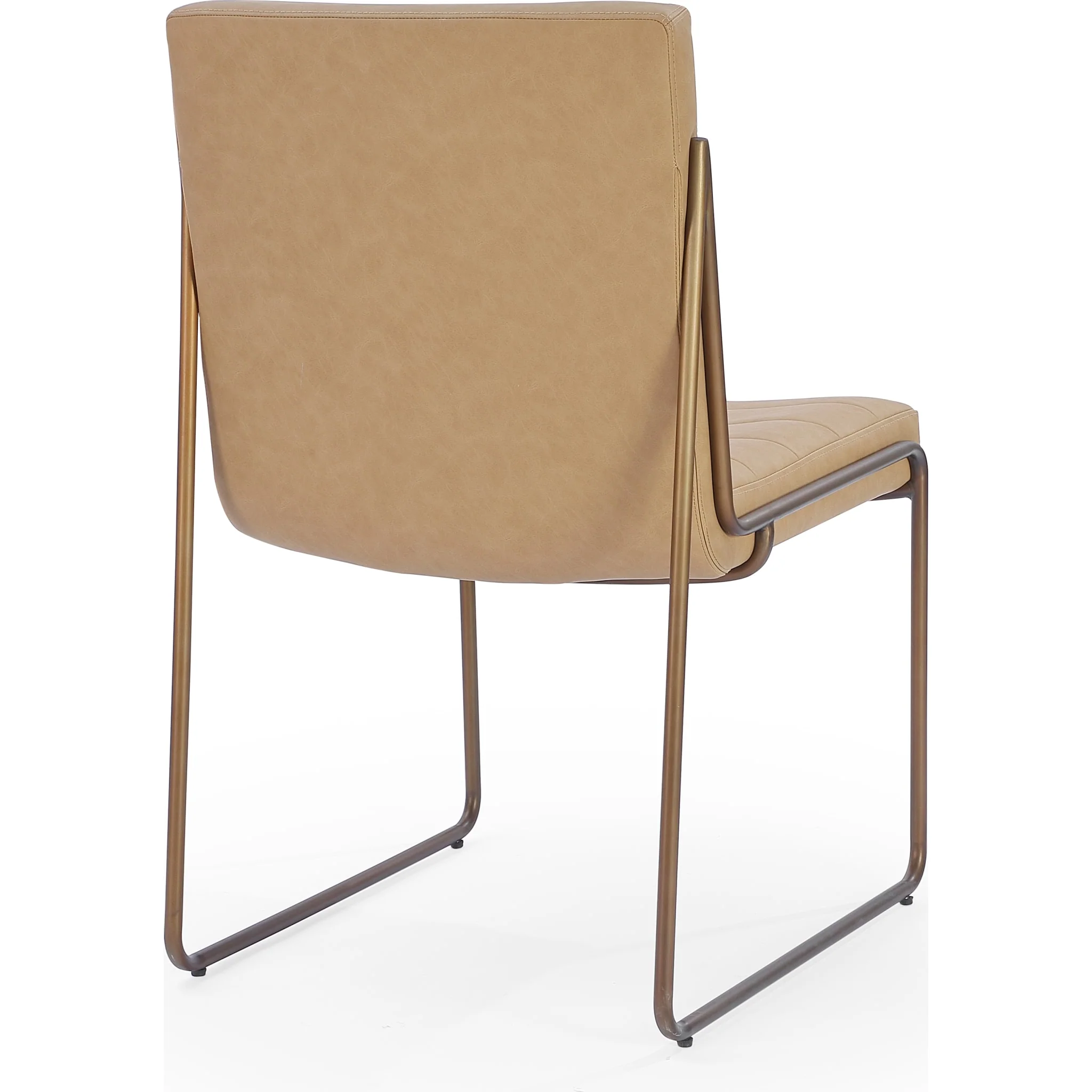 Madison Metal Frame Dining Chair in Honey Synthetic Leather - Image 3