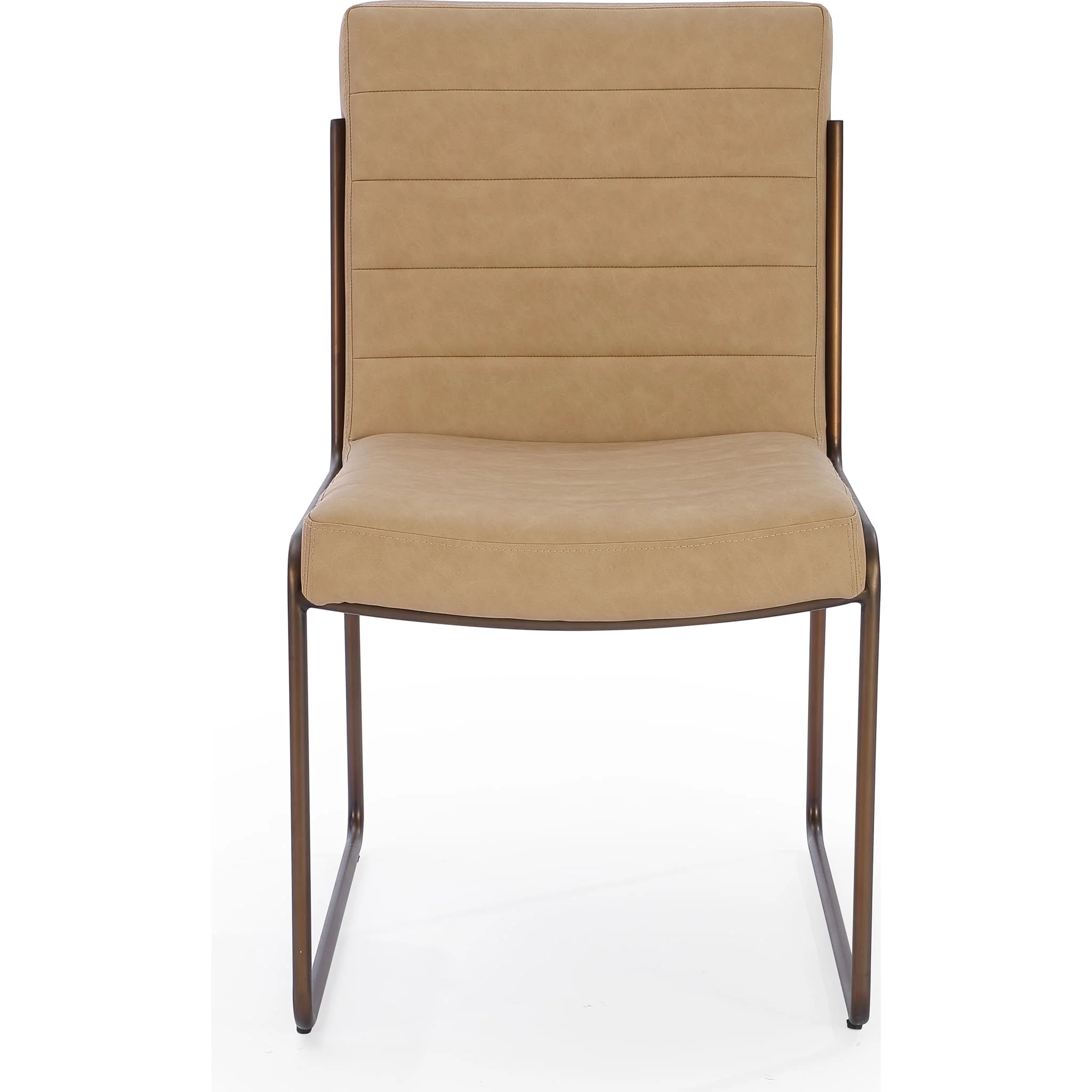 Madison Metal Frame Dining Chair in Honey Synthetic Leather - Image 4