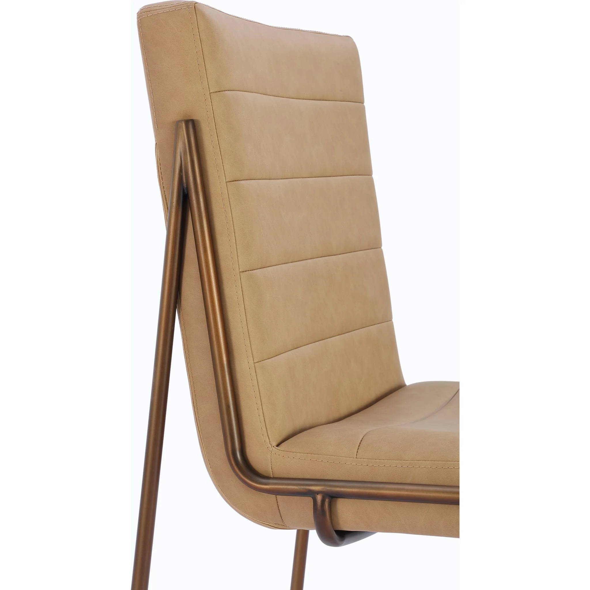 Madison Metal Frame Dining Chair in Honey Synthetic Leather - Image 5