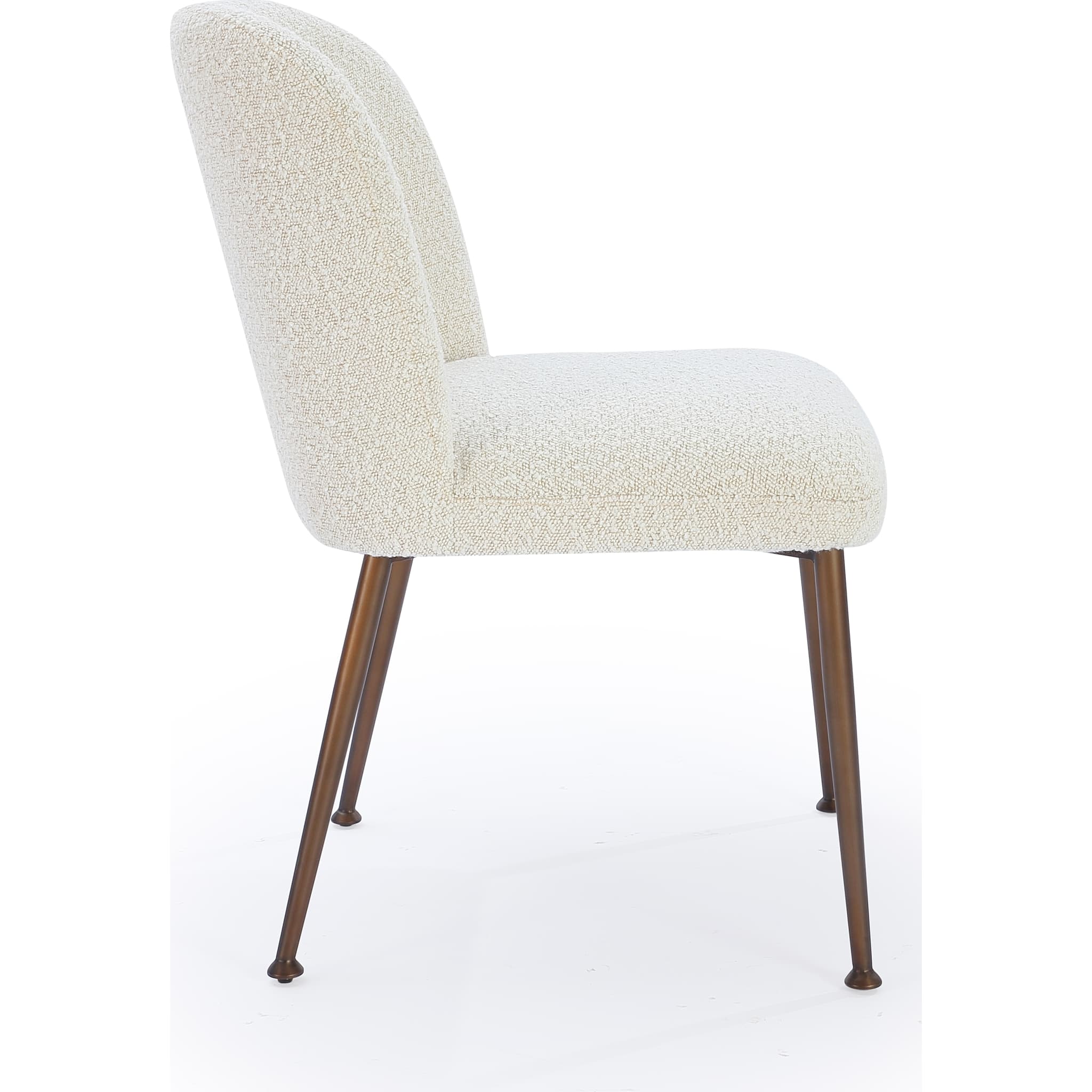 Avery Upholstered Dining Chair in Ricotta Boucle and Bronze Metal - Image 4