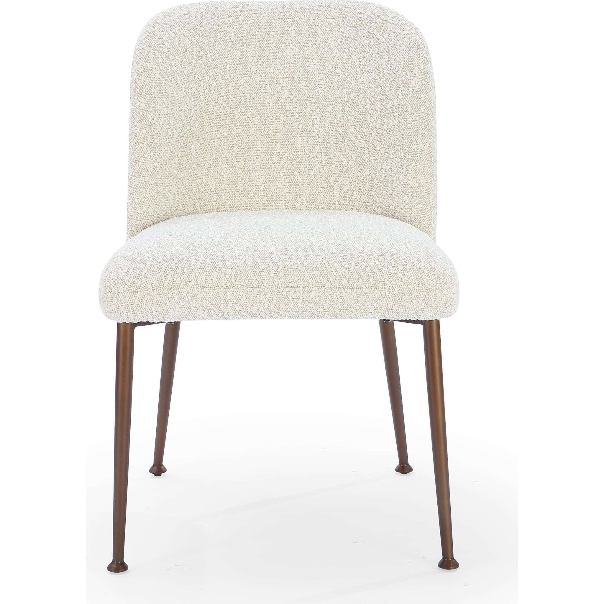 Avery Upholstered Dining Chair in Ricotta Boucle and Bronze Metal - Image 5