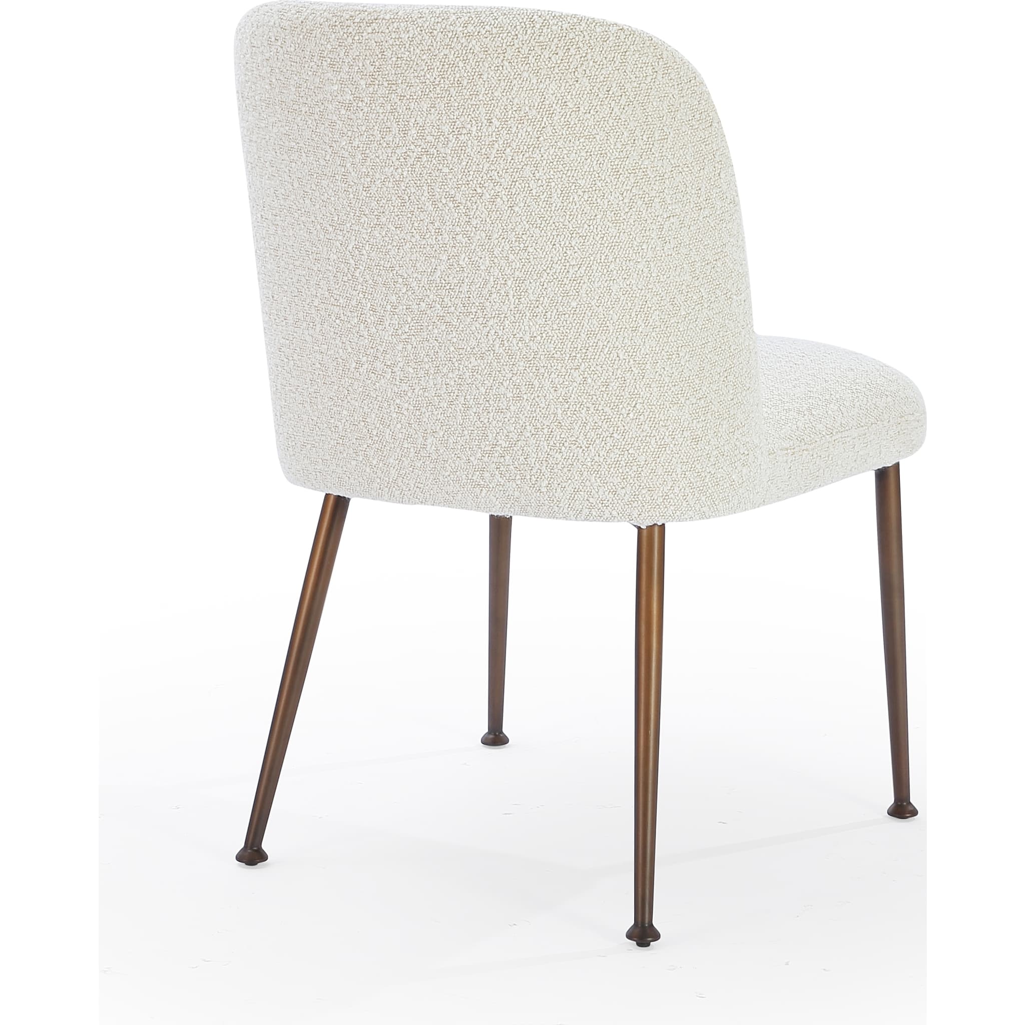 Avery Upholstered Dining Chair in Ricotta Boucle and Bronze Metal - Image 6