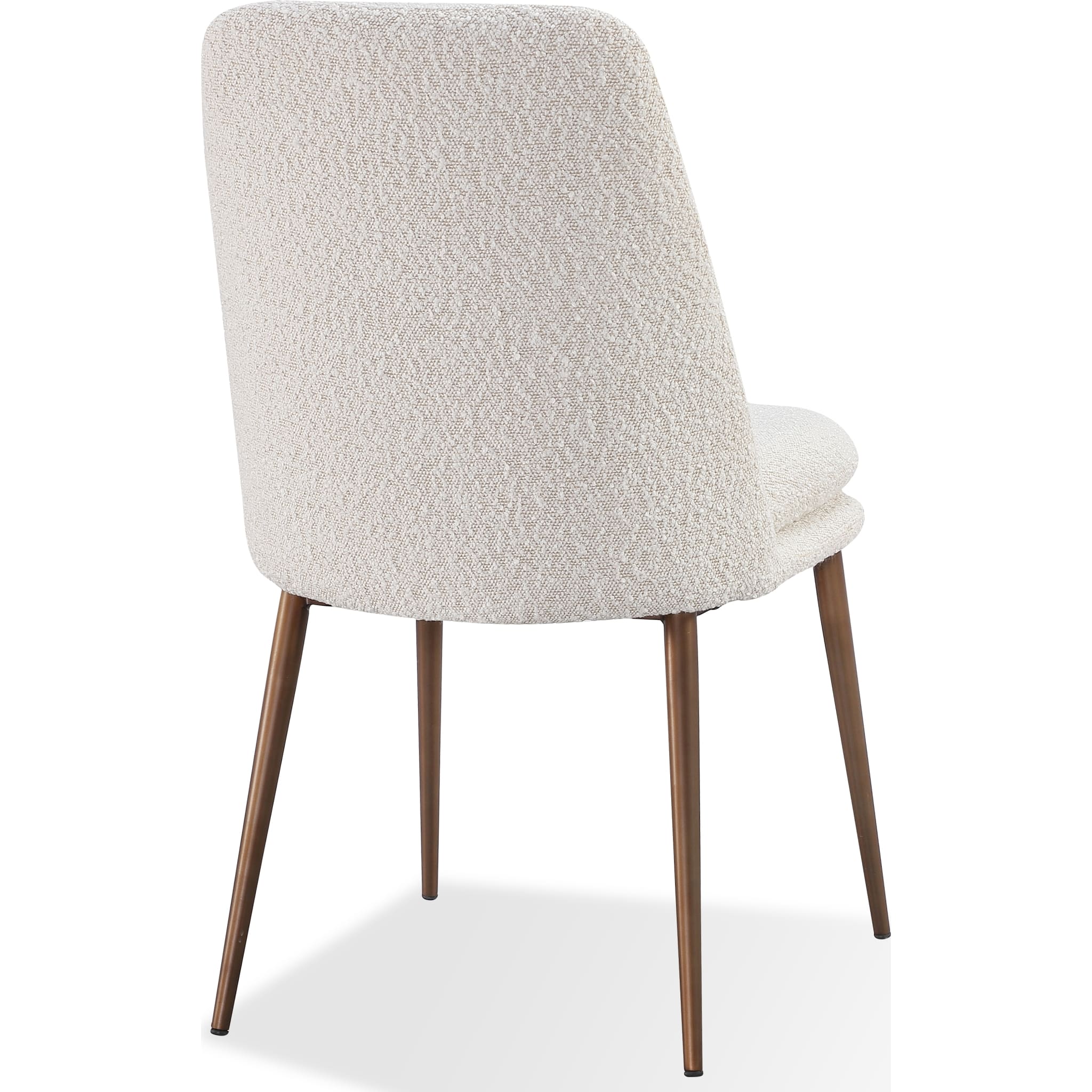 Wyatt Upholstered Dining Chair in Ricotta Boucle and Bronze Metal - Image 4
