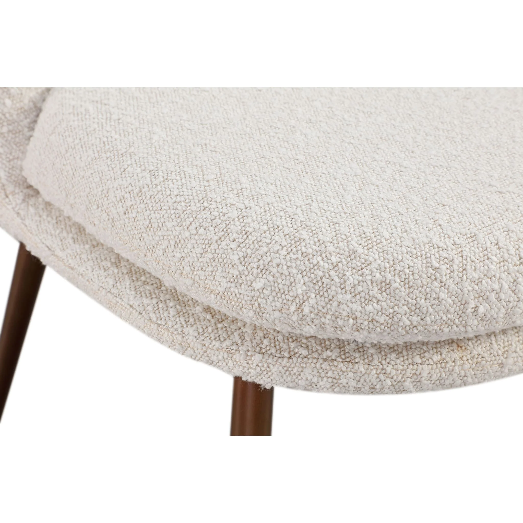 Wyatt Upholstered Dining Chair in Ricotta Boucle and Bronze Metal - Image 5