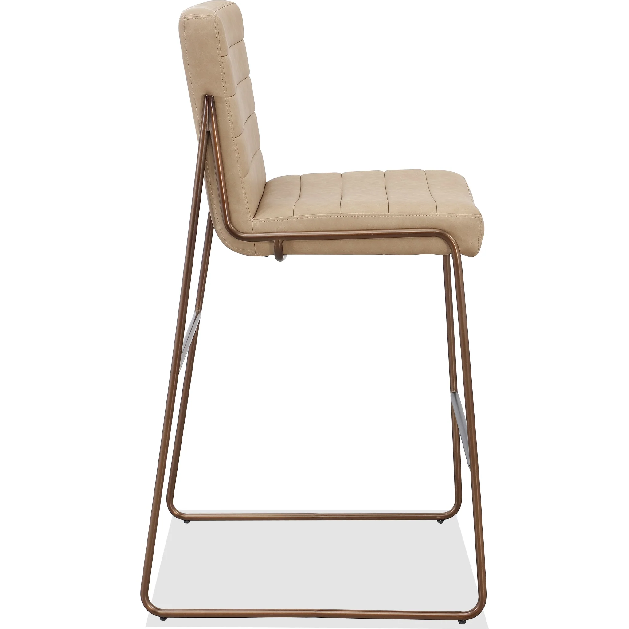 Madison Metal Frame Bar Stool in Honey Synthetic Leather - Image 3