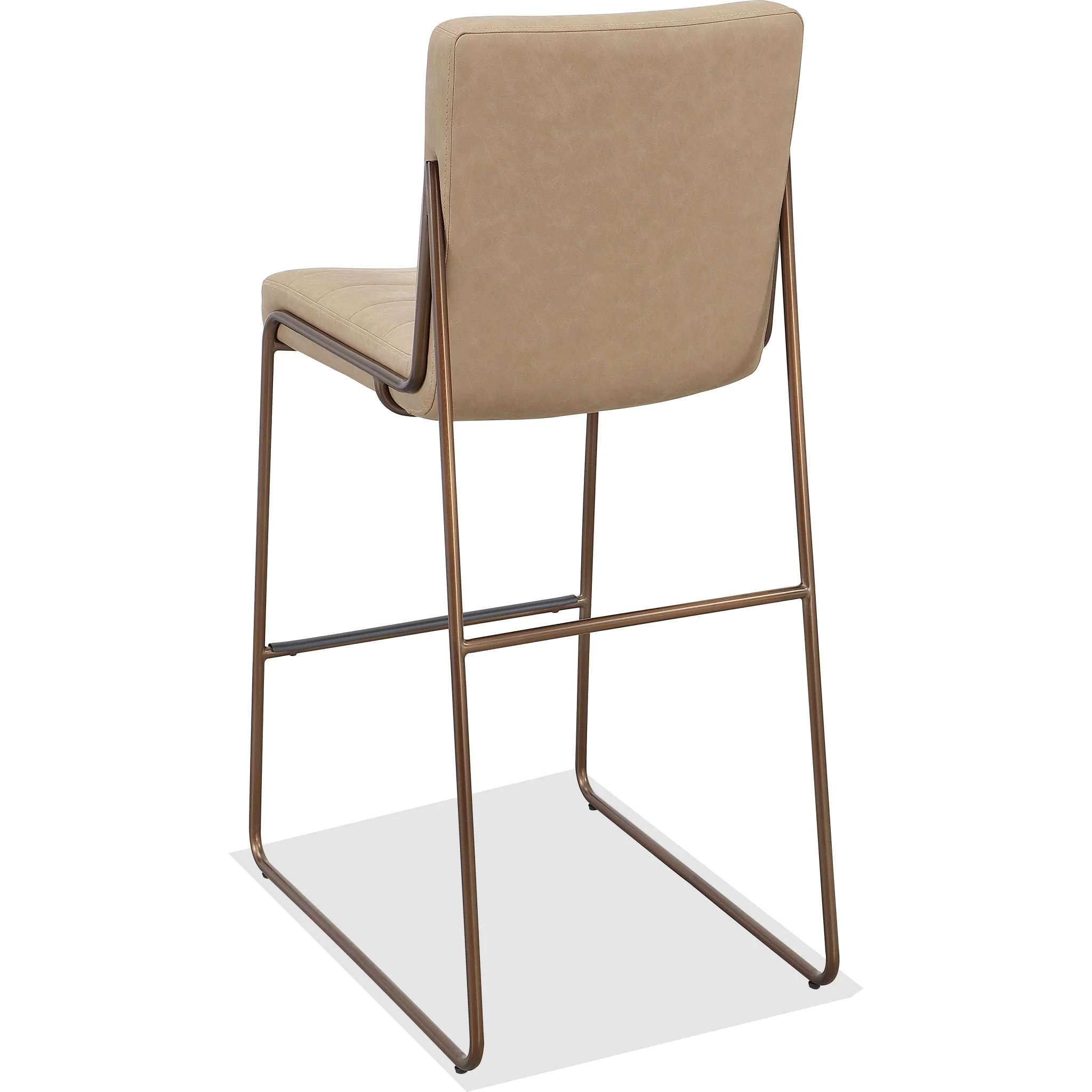 Madison Metal Frame Bar Stool in Honey Synthetic Leather - Image 4