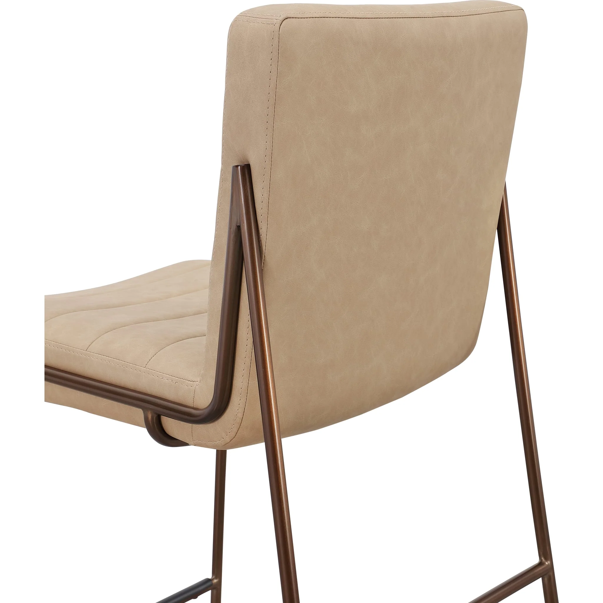 Madison Metal Frame Bar Stool in Honey Synthetic Leather - Image 5