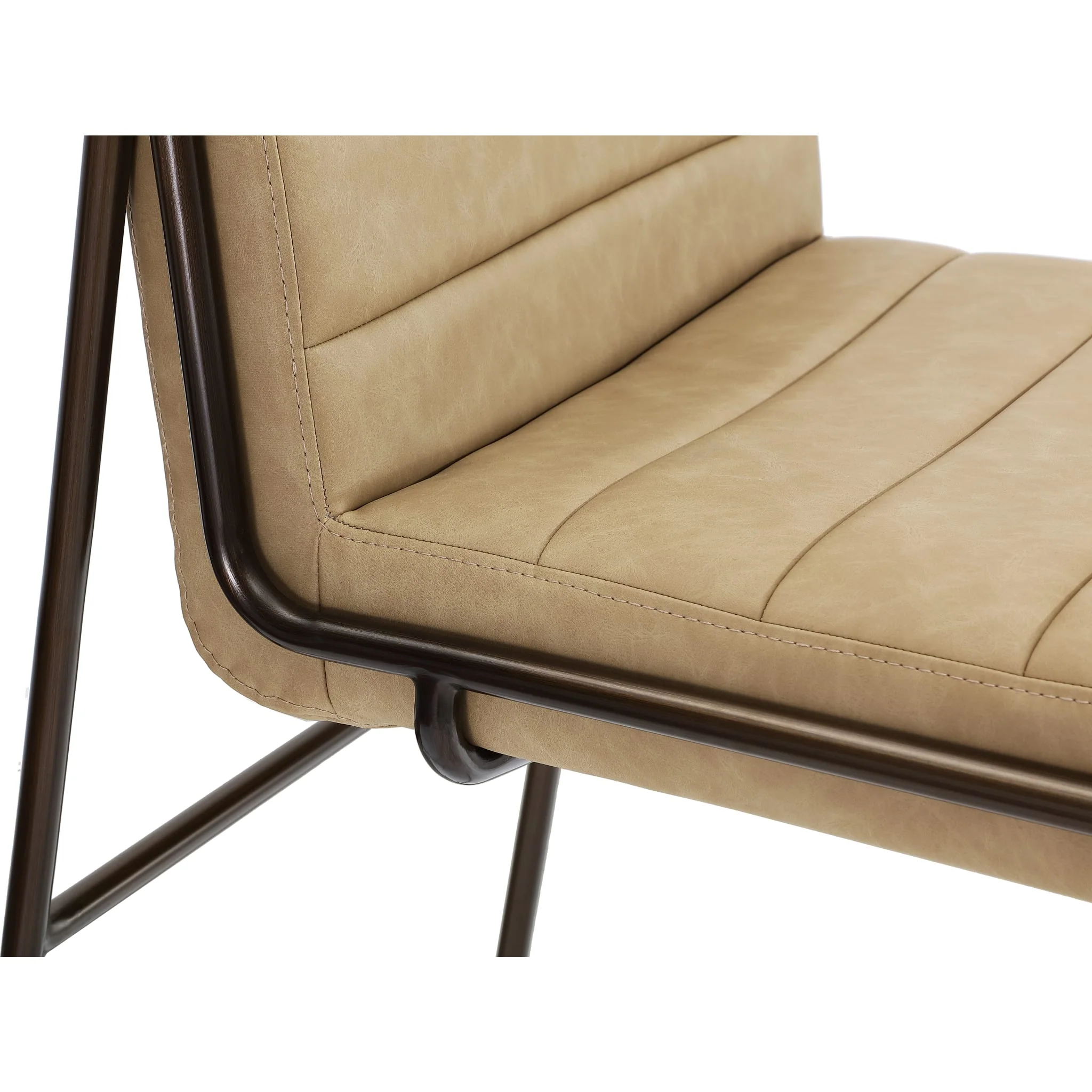 Madison Metal Frame Bar Stool in Honey Synthetic Leather - Image 6