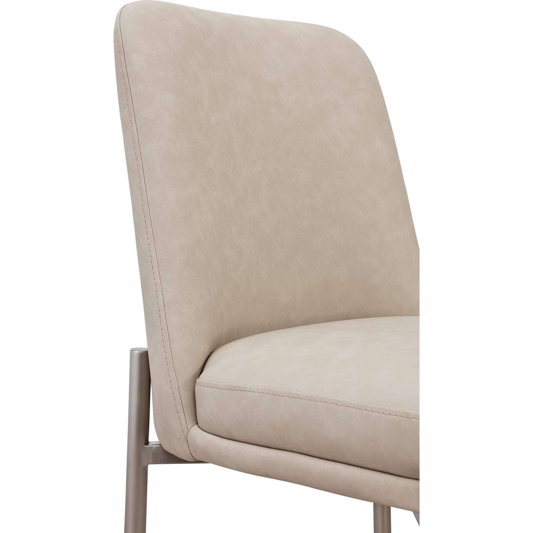 Dion Upholstered Counter Stool in Camel Synthetic Leather and Brushed Nickel Metal - Image 5