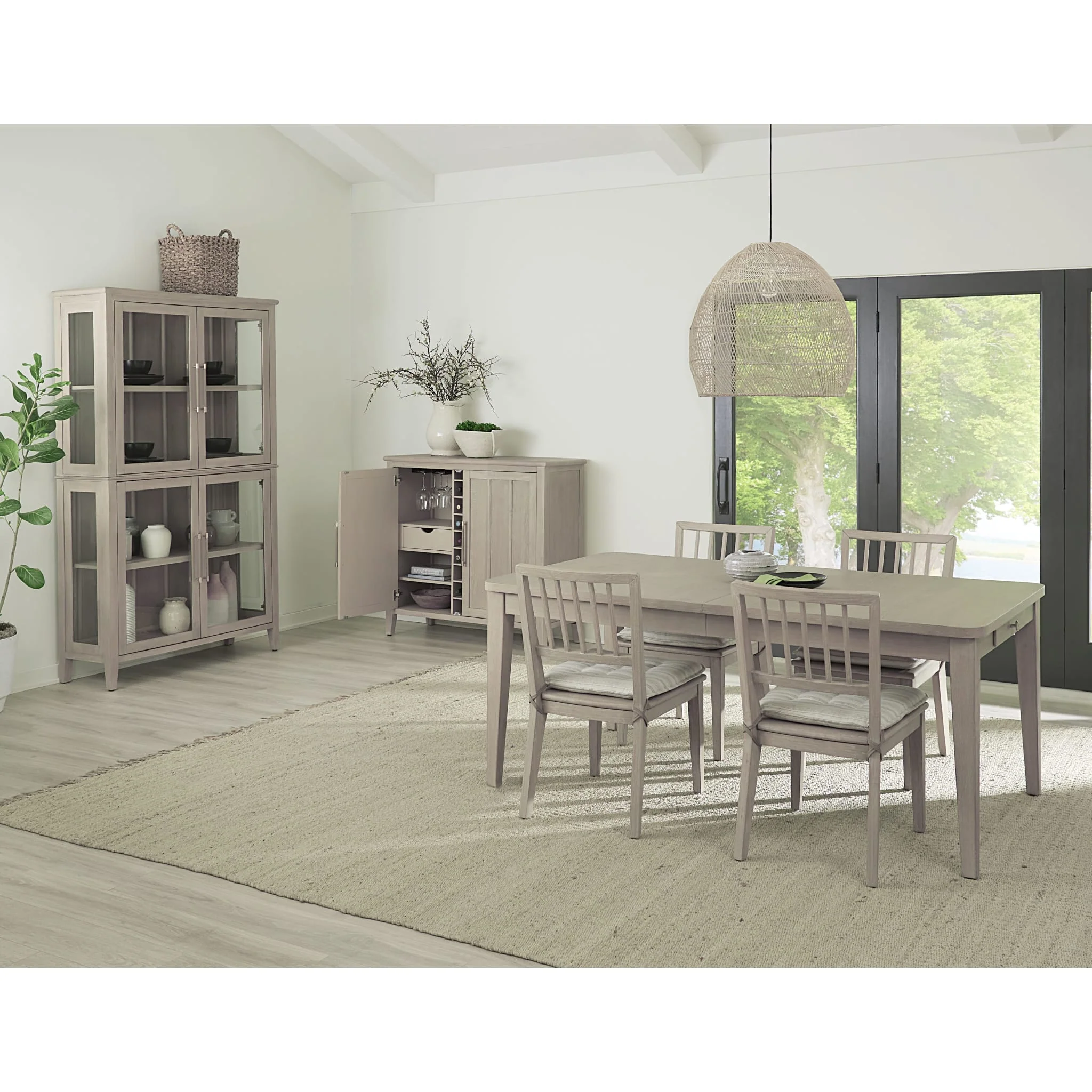 Camden Two Door Two Drawer Bar Cabinet with Stemware Rack and Wine Rack in Chai - Image 8