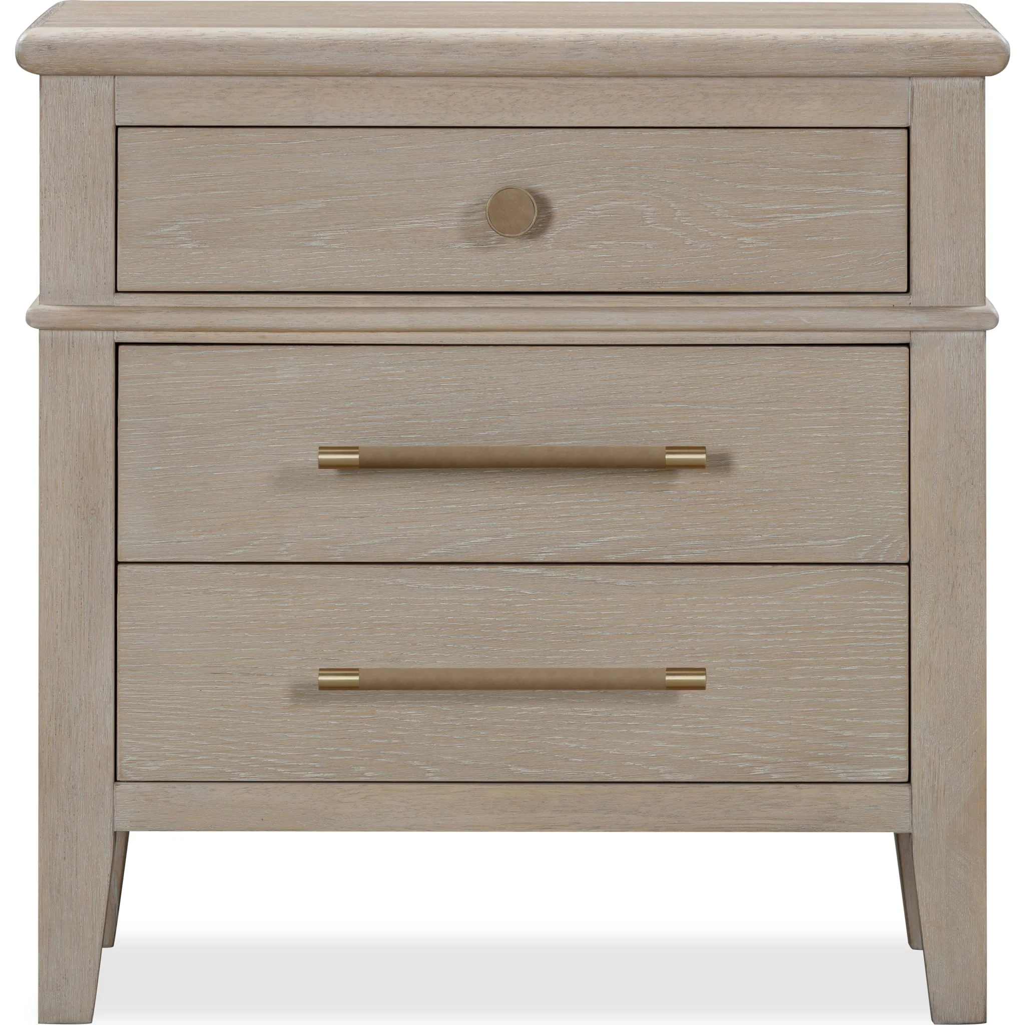 Camden Three Drawer Oak Wood Nightstand in Chai - Image 2
