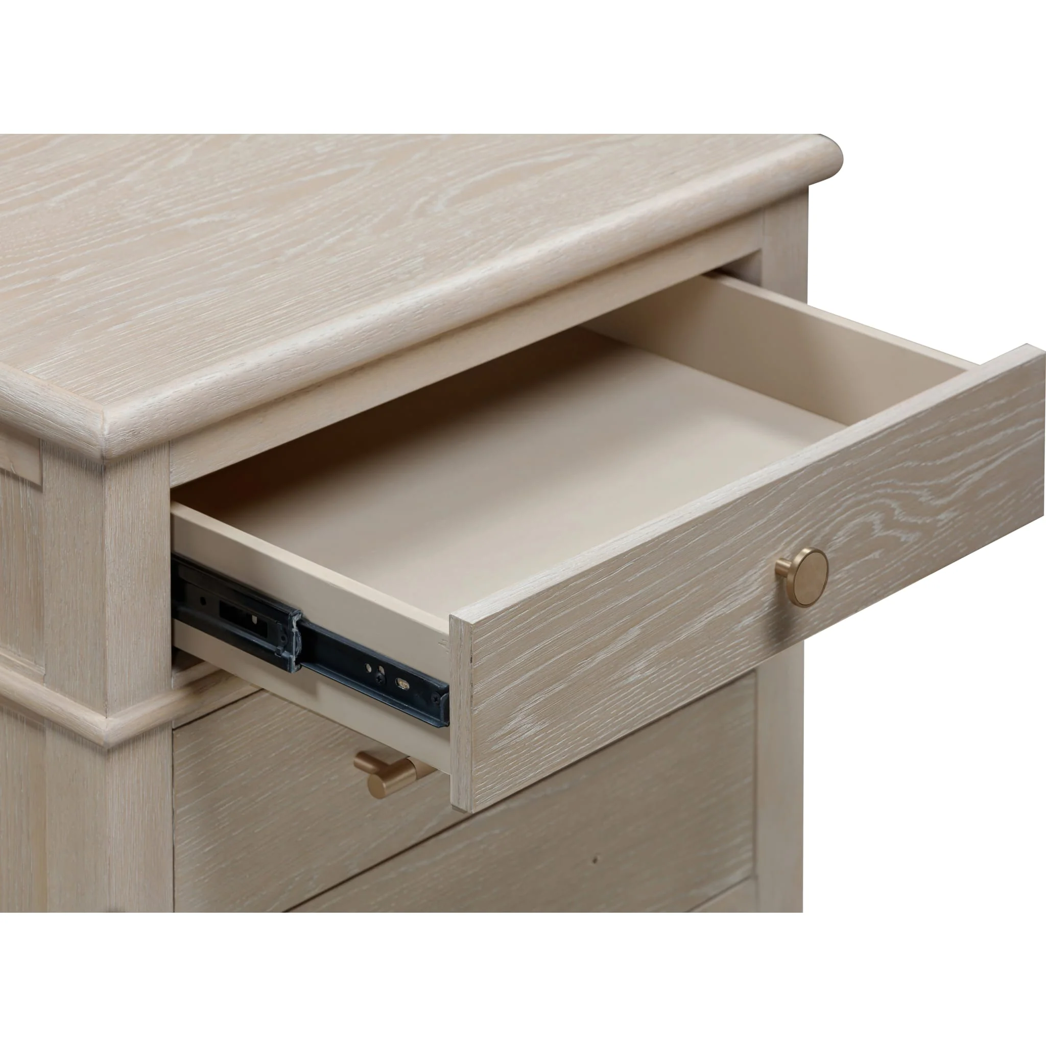 Camden Three Drawer Oak Wood Nightstand in Chai - Image 5
