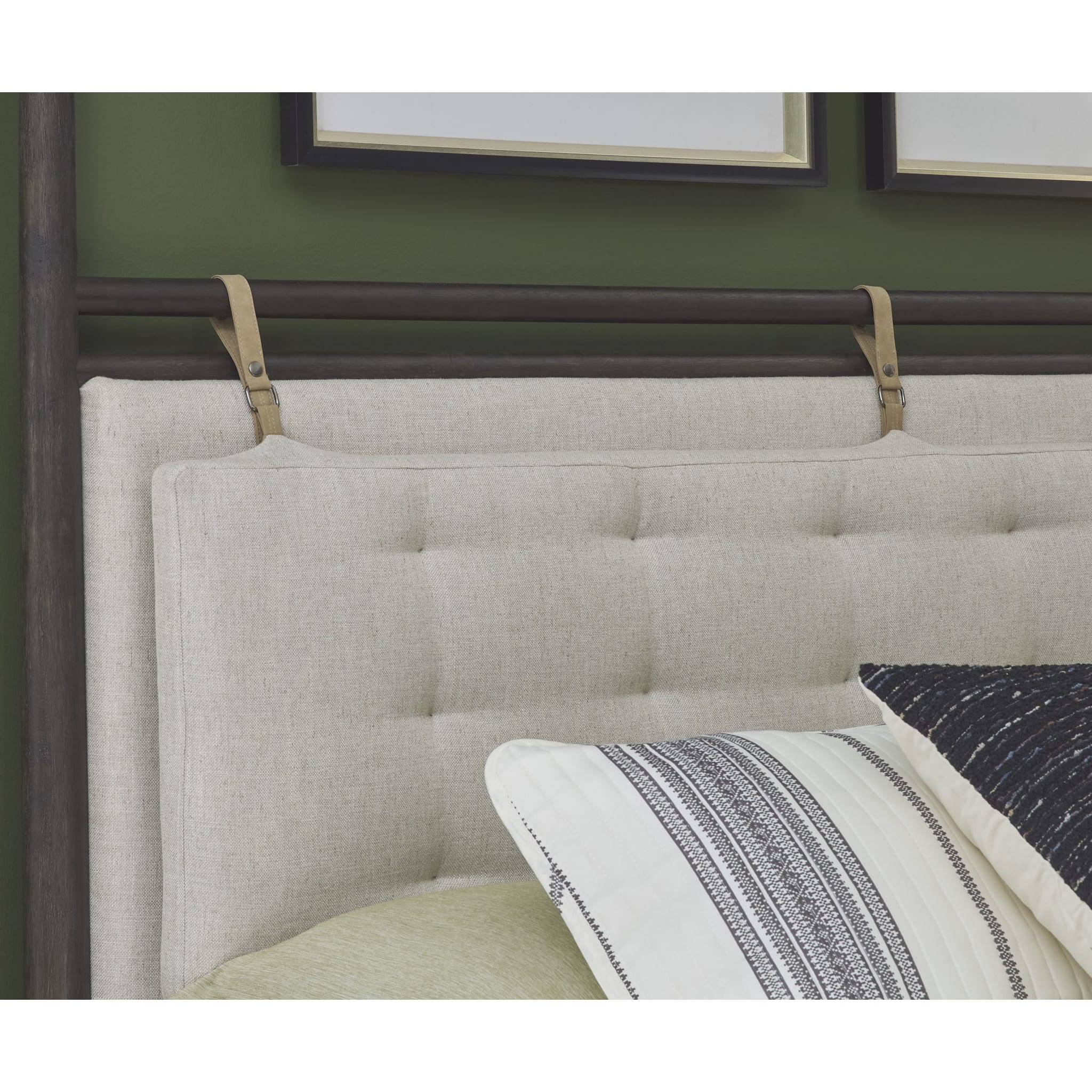 Rockport Upholstered Poster Bed in Yin and Turtle Dove Linen - Image 2