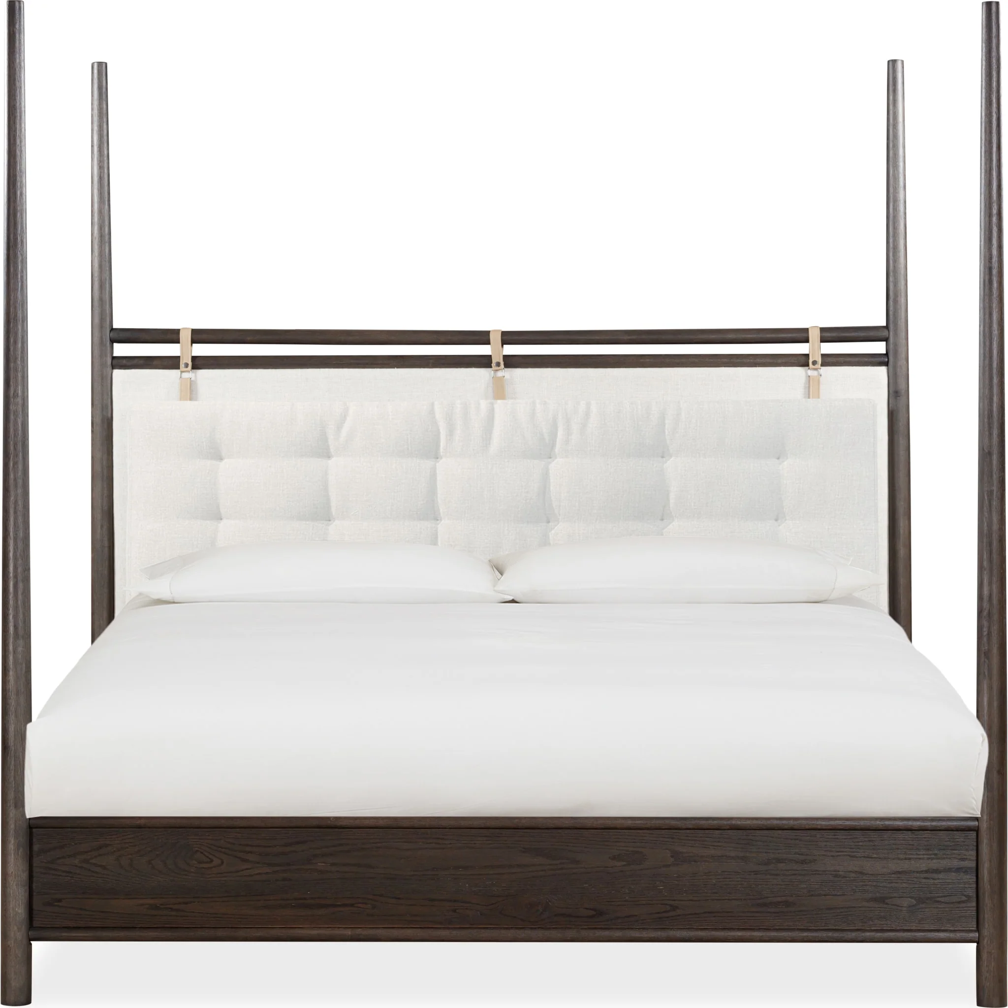 Rockport Upholstered Poster Bed in Yin and Turtle Dove Linen - Image 3