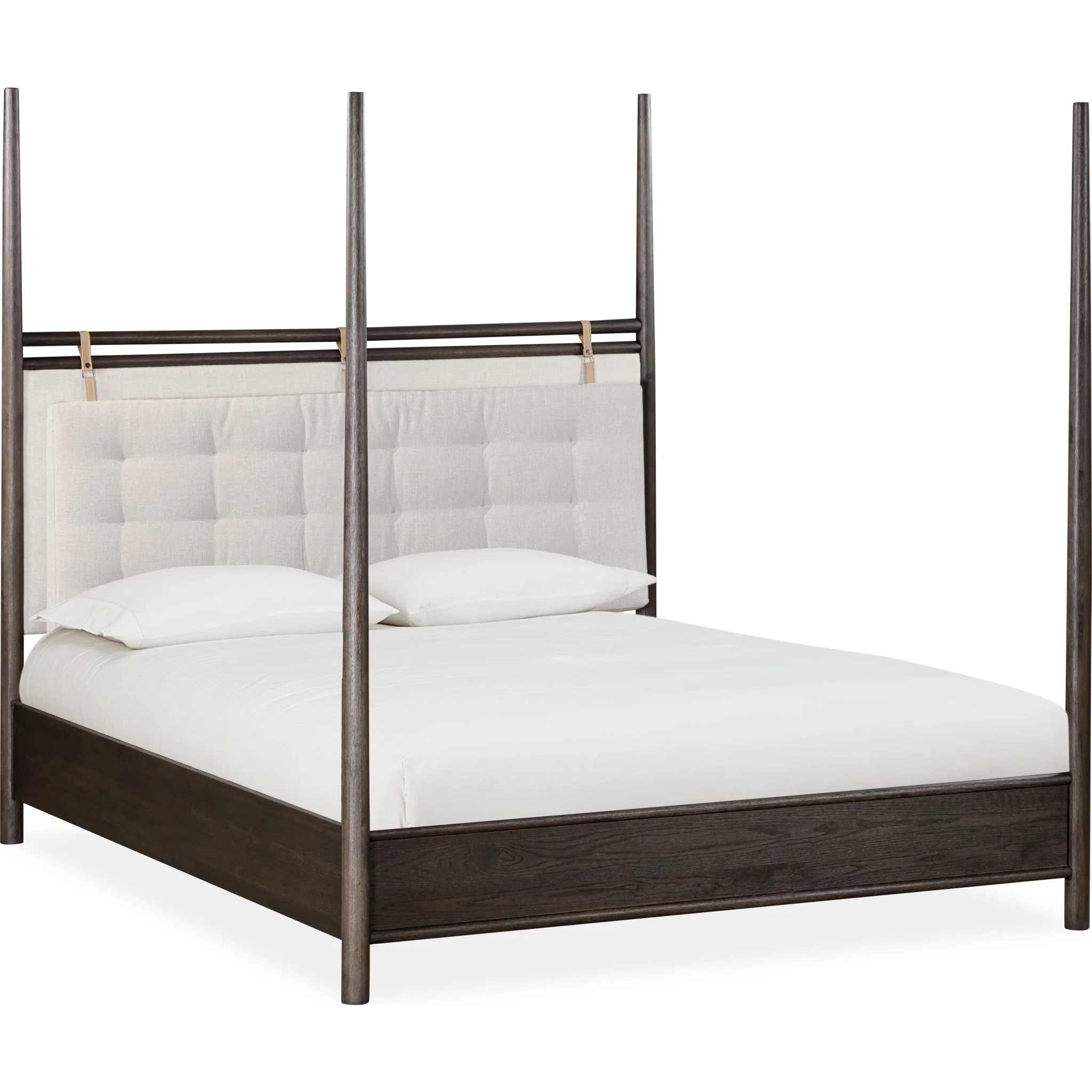 Rockport Upholstered Poster Bed in Yin and Turtle Dove Linen - Image 4