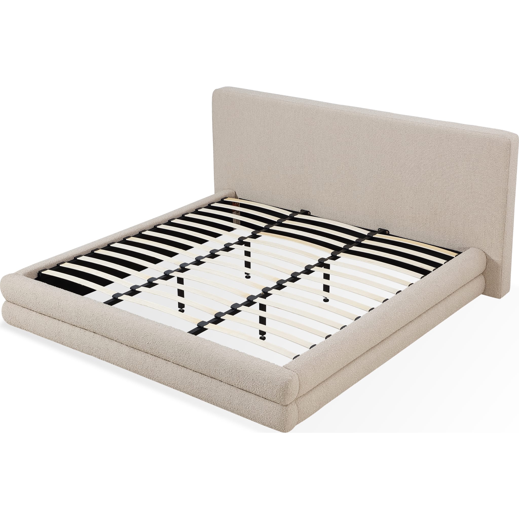 Maya Upholstered Platform Bed in Brun Boucle - Image 5