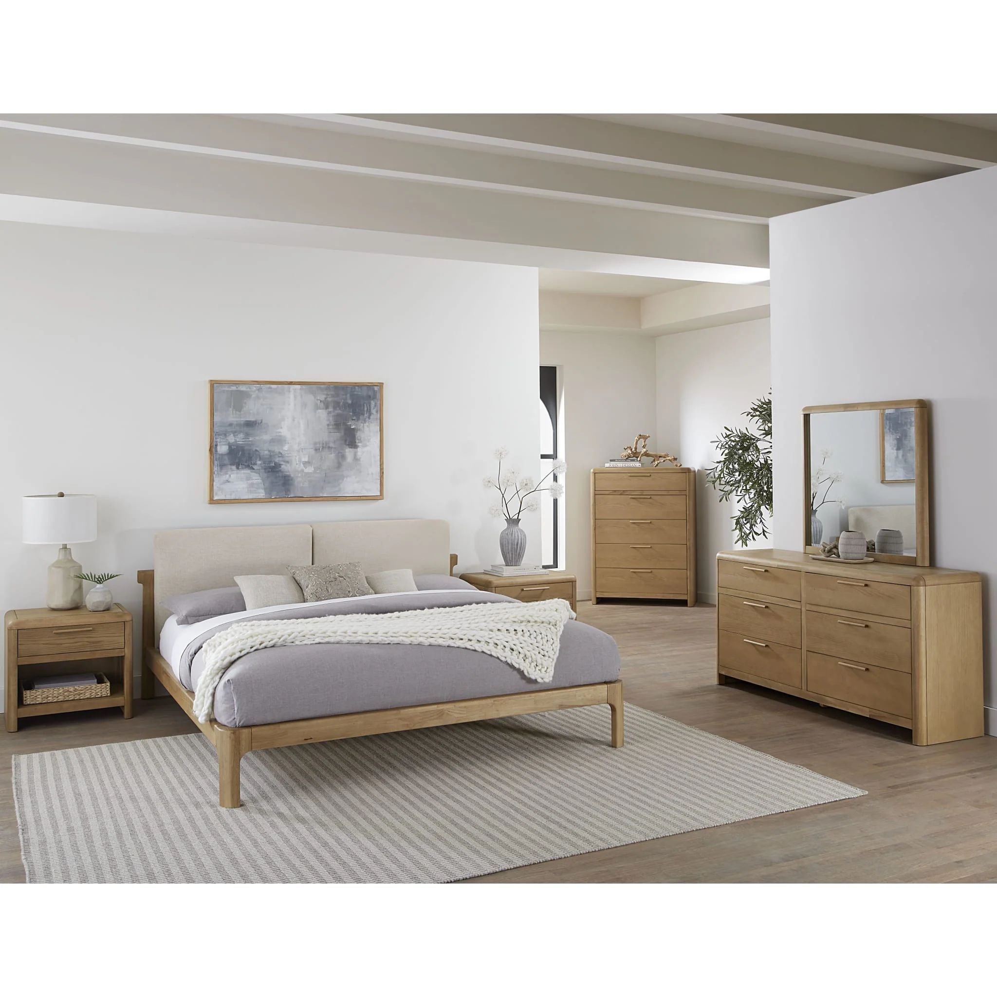 Furano One Drawer One Shelf Ash Wood Nightstand in Ginger - Image 6