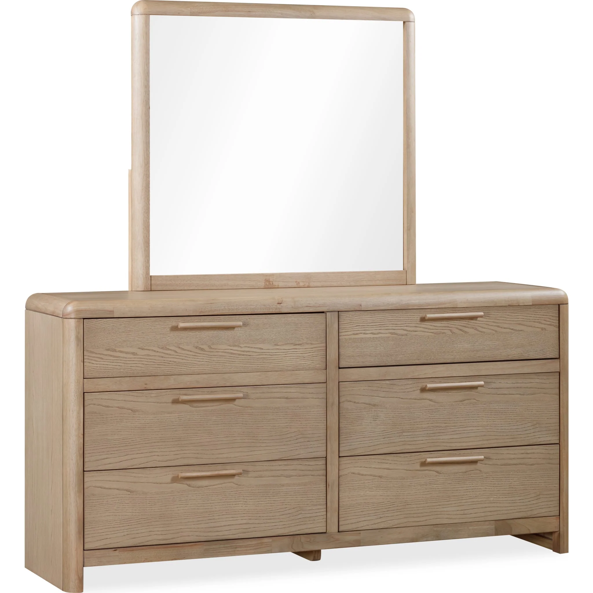 Furano Six Drawer Ash Wood Dresser in Ginger - Image 3
