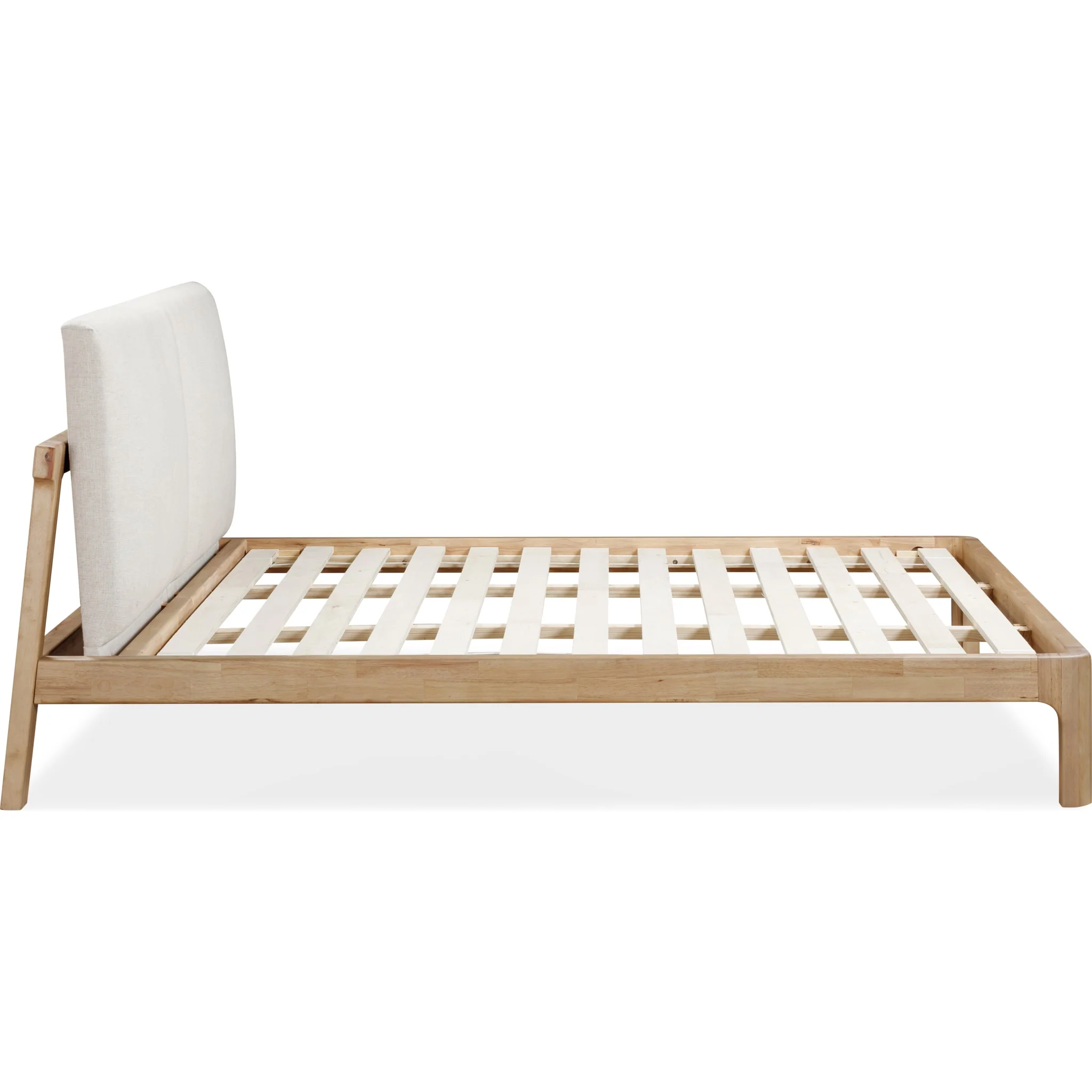 Furano Upholstered Two Cushion Platform Bed in Ginger and Natural Linen - Image 9