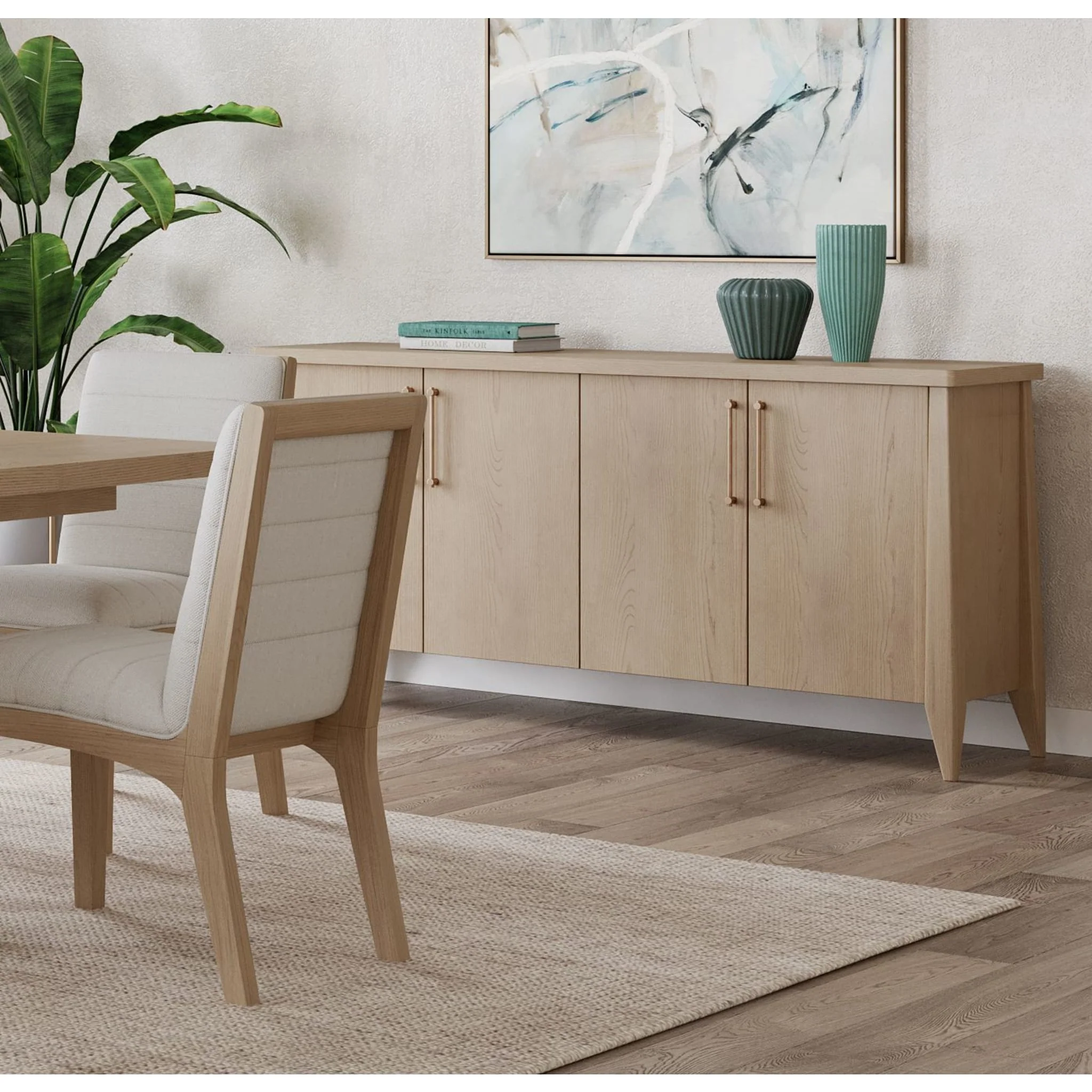 Sumire Four Door Ash Wood Sideboard in Ginger - Image 3