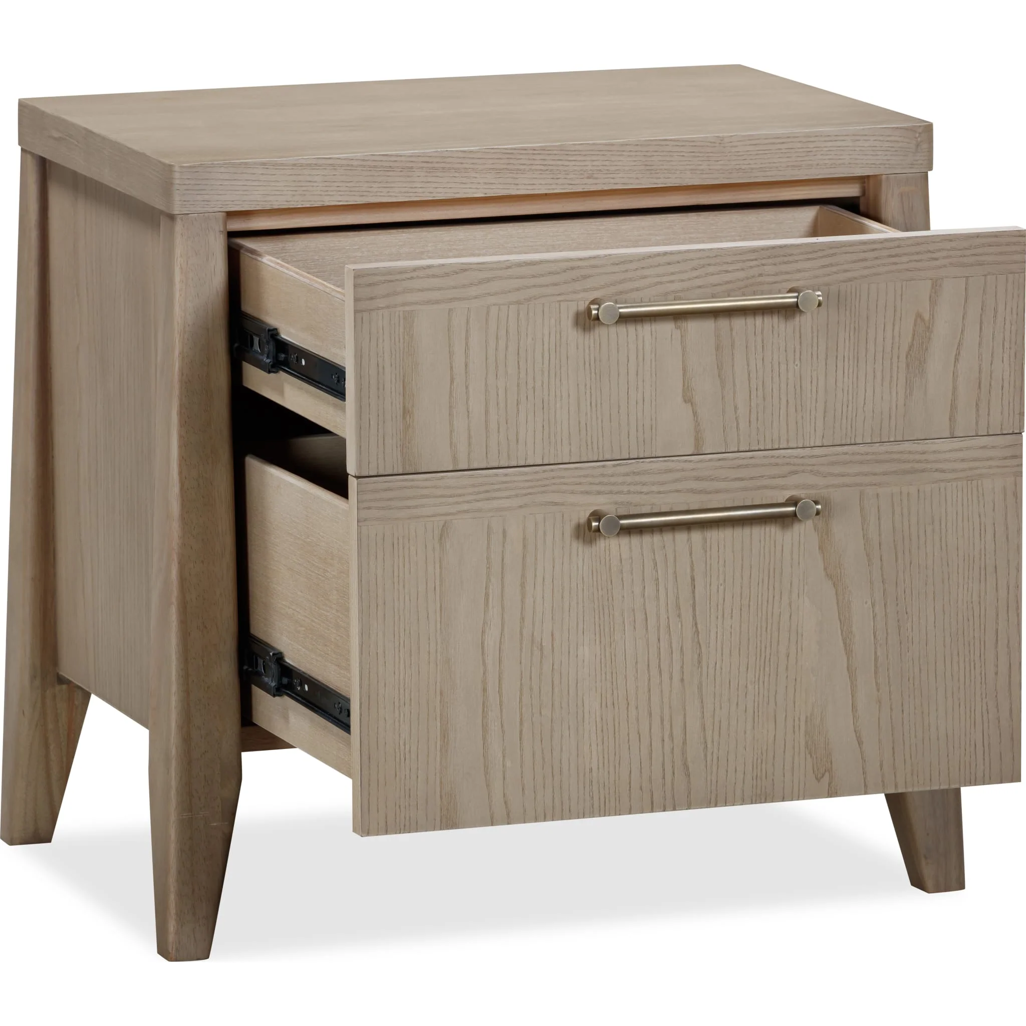 Sumire Two Drawer Ash Wood Nightstand in Ginger - Image 3