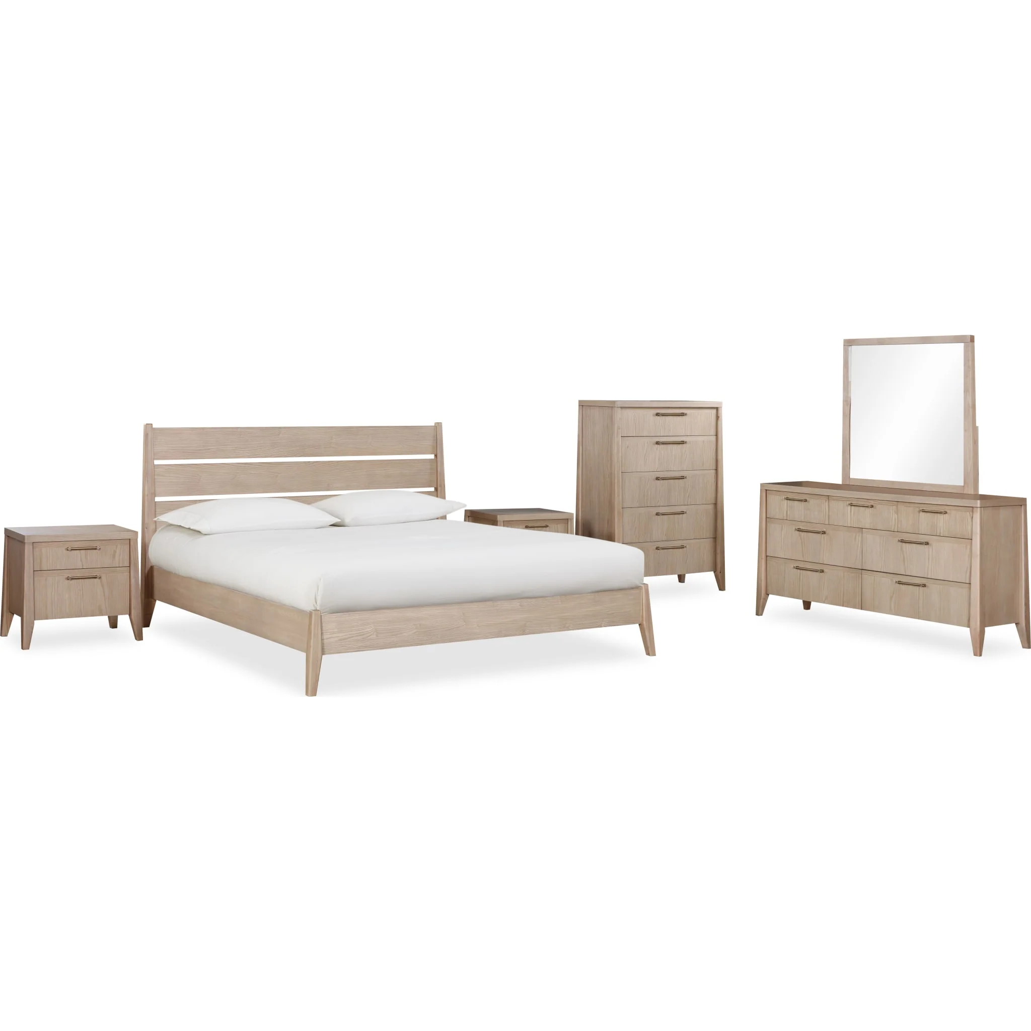 Sumire Two Drawer Ash Wood Nightstand in Ginger - Image 5
