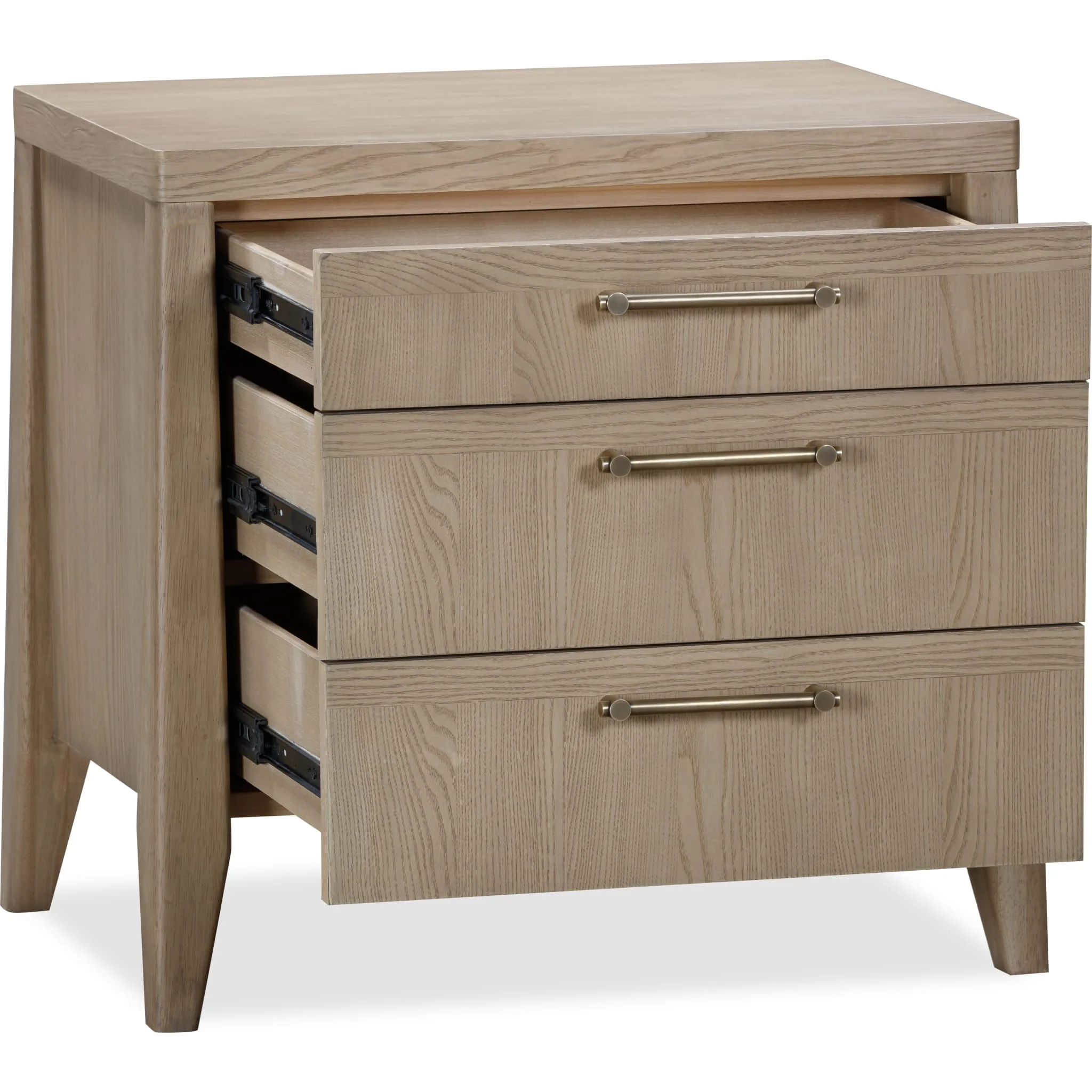 Sumire Three Drawer Ash Wood Nightstand in Ginger - Image 6