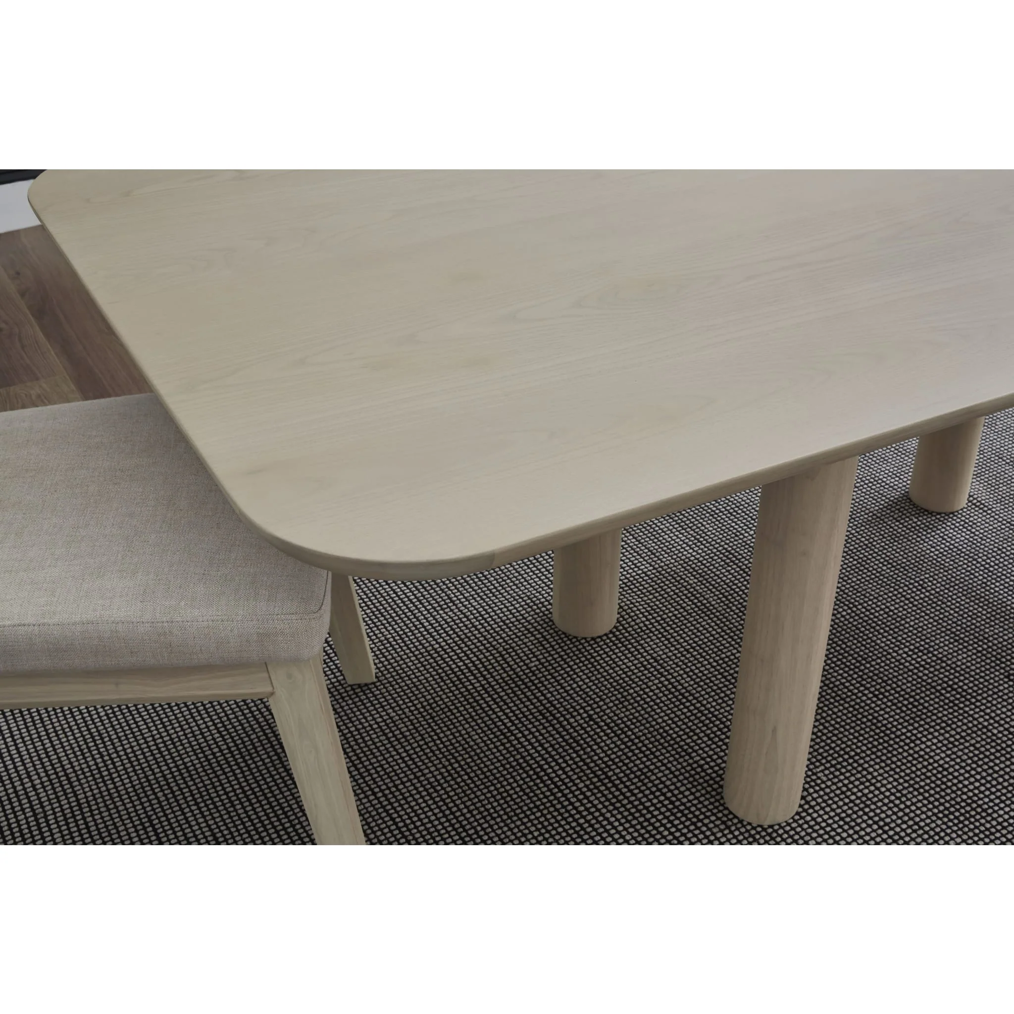 Liv Ash Wood Rectangular Dining Table in White Sand - Image 2