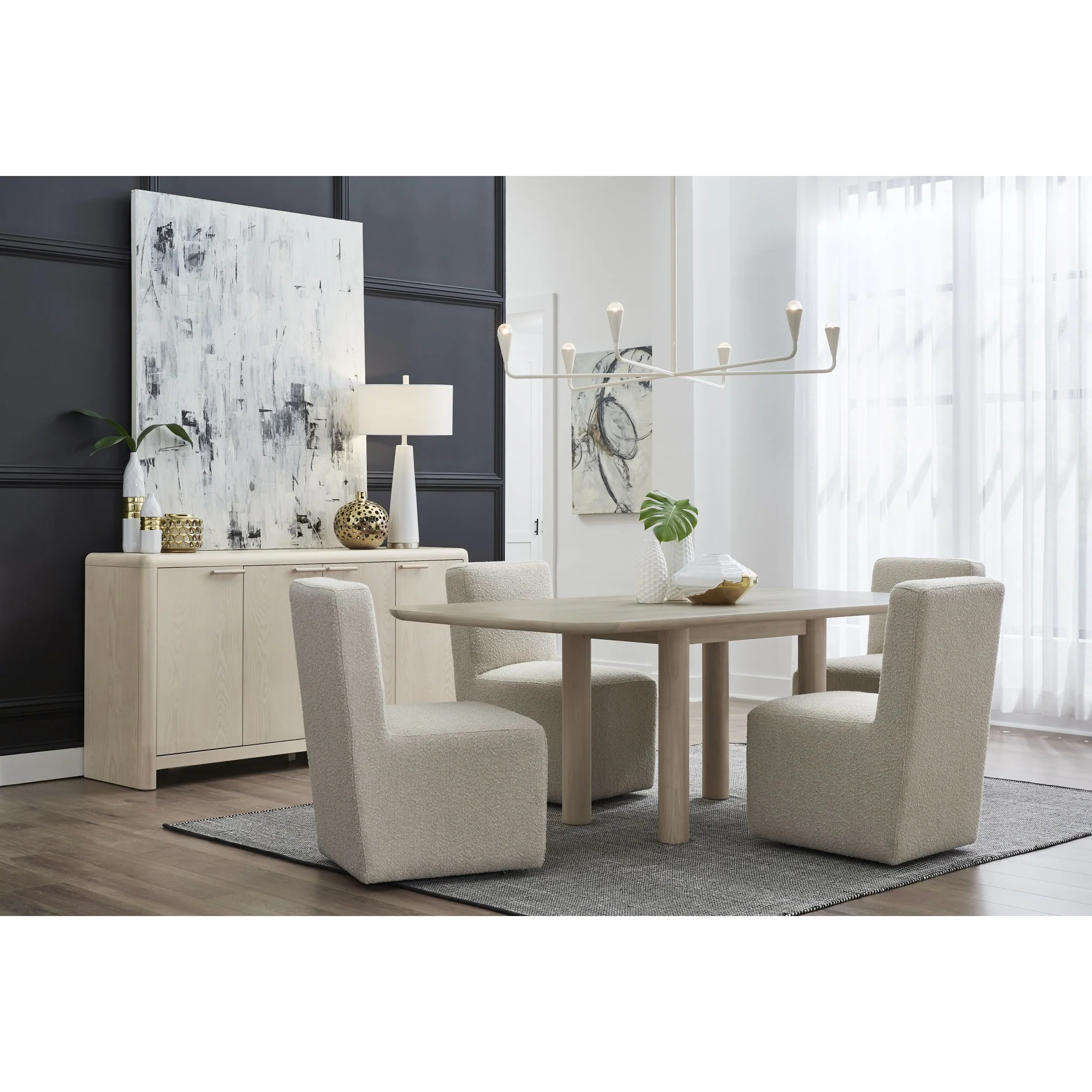 Liv Fully Upholstered Dining Chair in Brun Boucle - Image 6