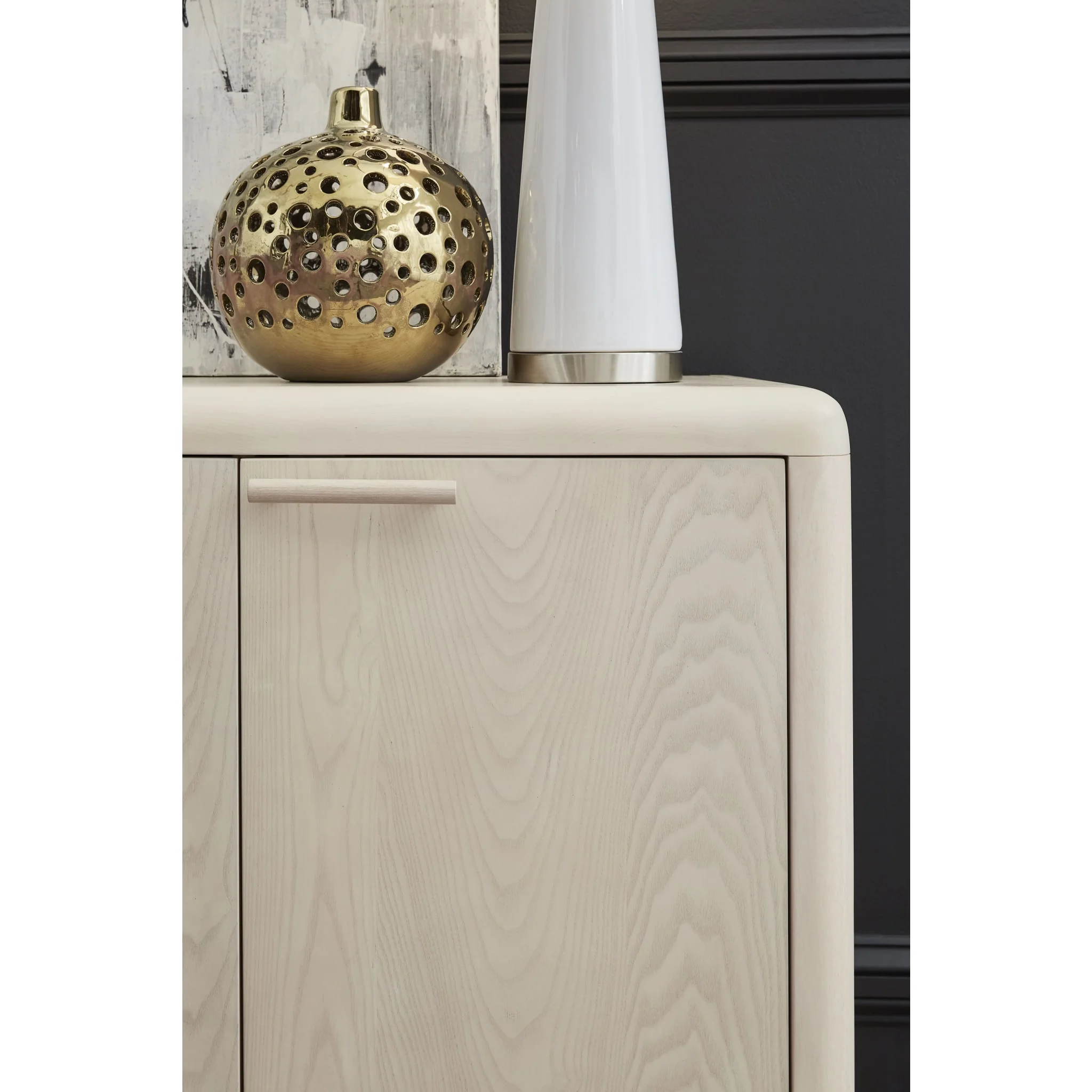 Liv Four Door Ash Wood Sideboard in White Sand - Image 2