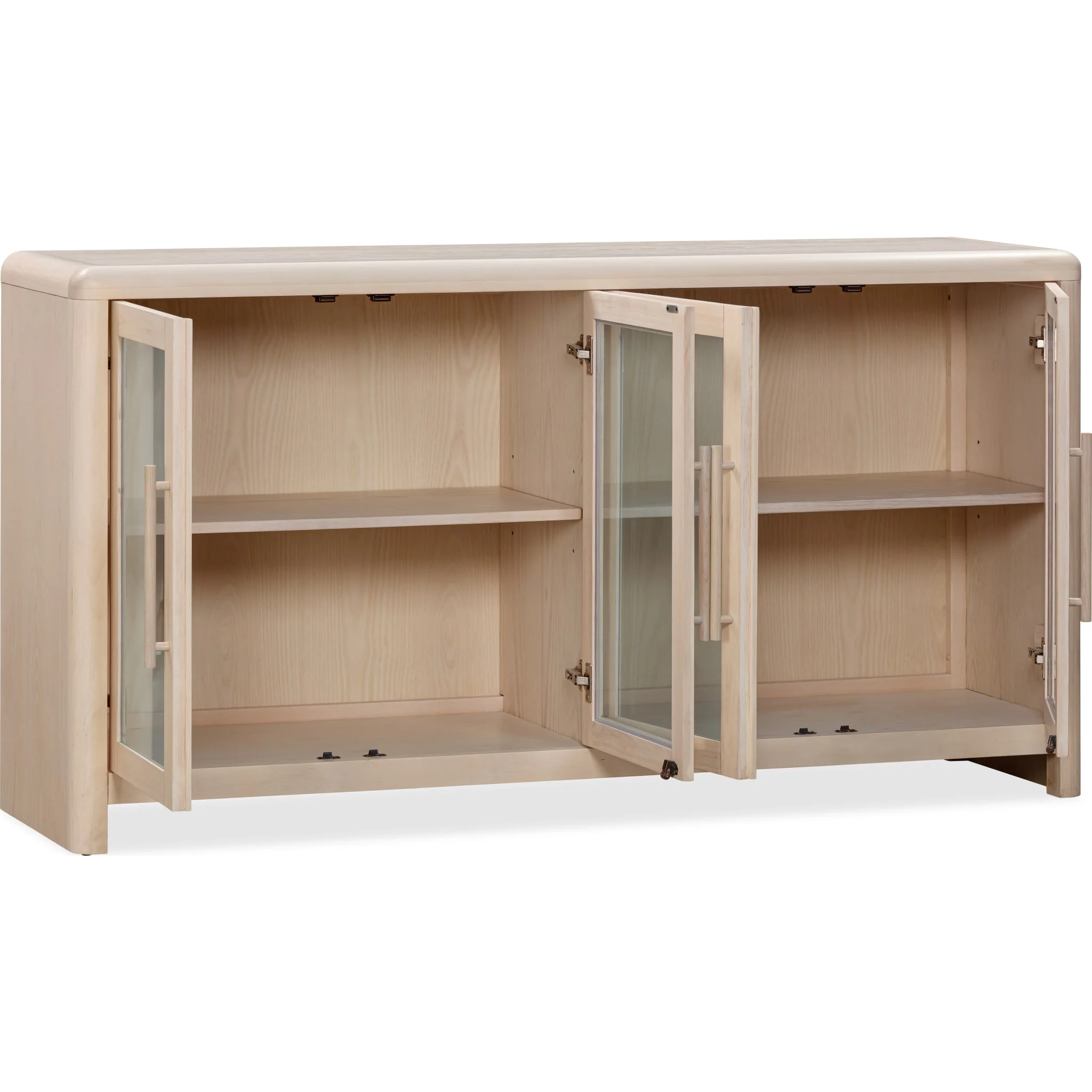 Liv Glass Door Ash Wood Sideboard in White Sand - Image 7