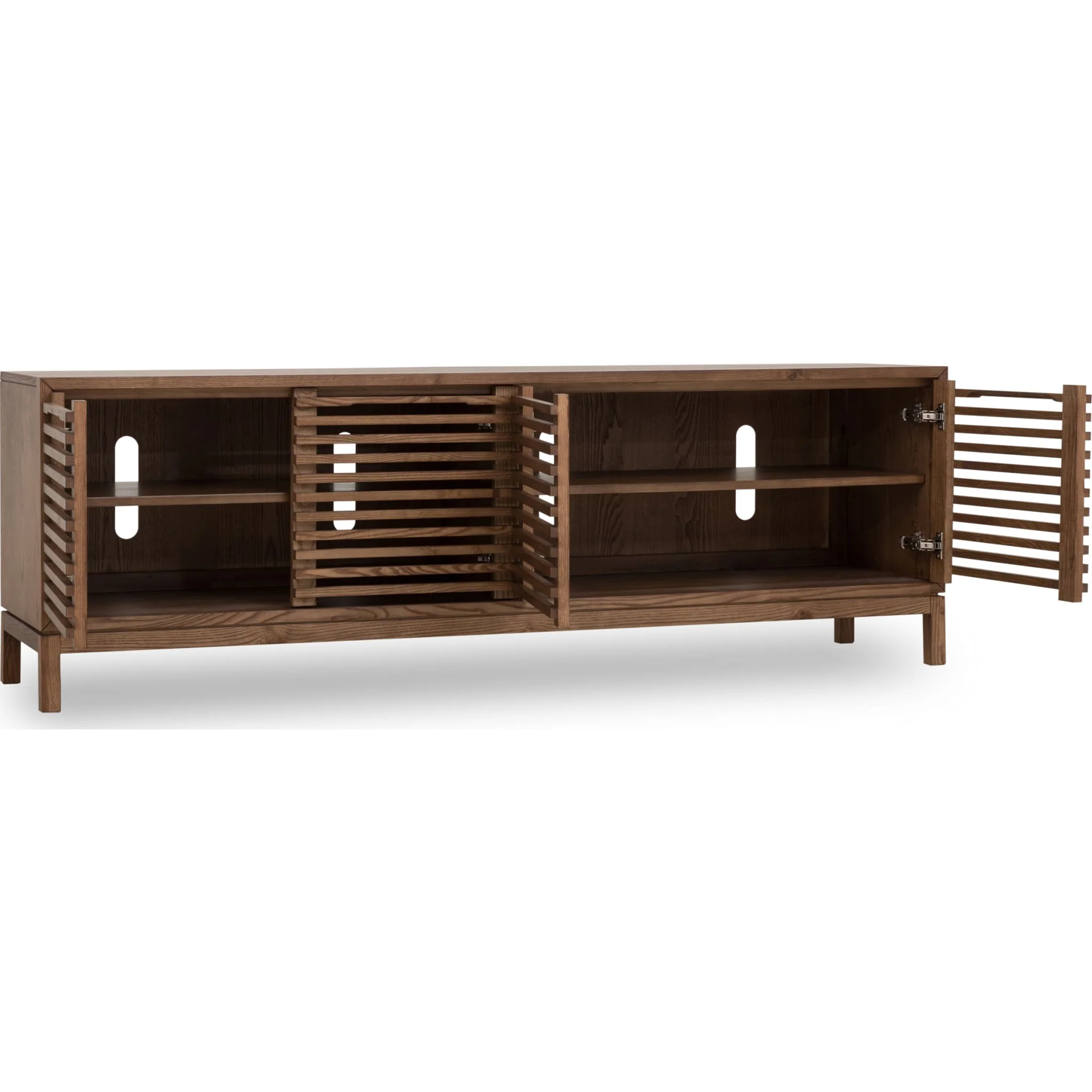 Tanner Four Door Solid Ash Media Console in Roux - Image 4