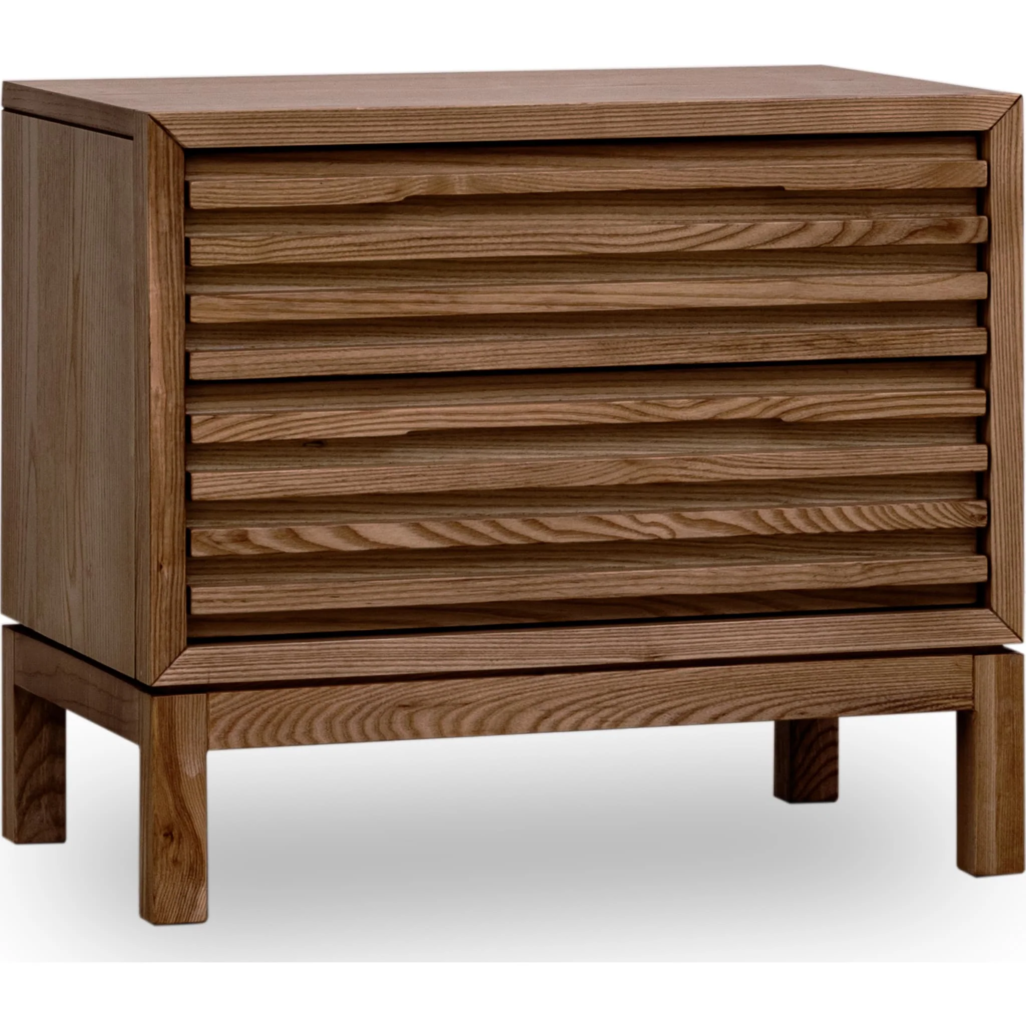 Tanner Two Drawer Ash Wood Nightstand in Roux - Image 3