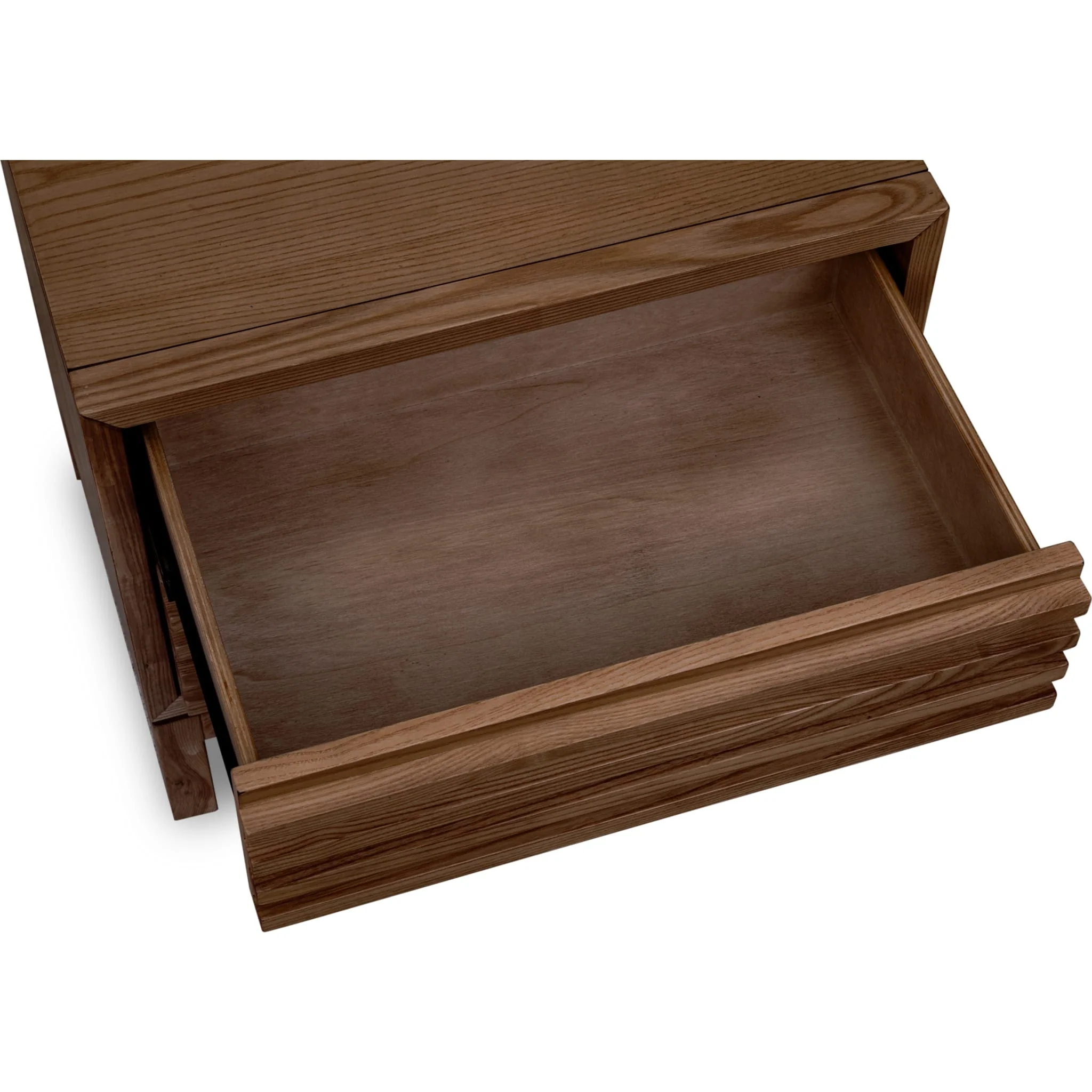 Tanner Two Drawer Ash Wood Nightstand in Roux - Image 4