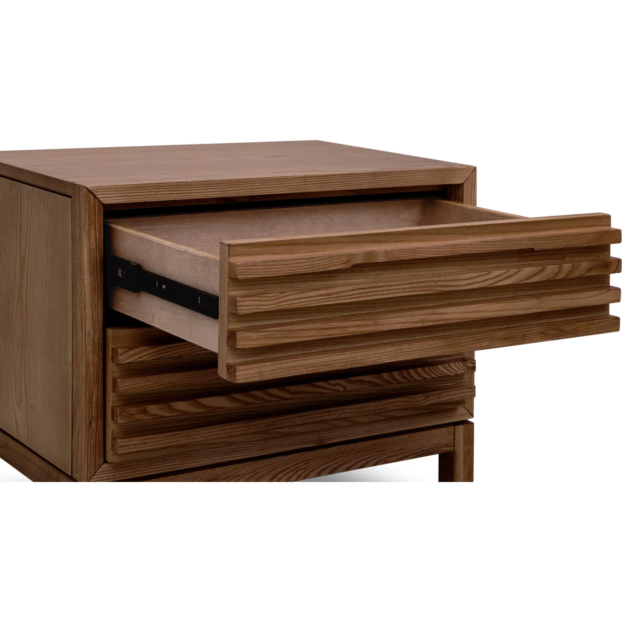 Tanner Two Drawer Ash Wood Nightstand in Roux - Image 5