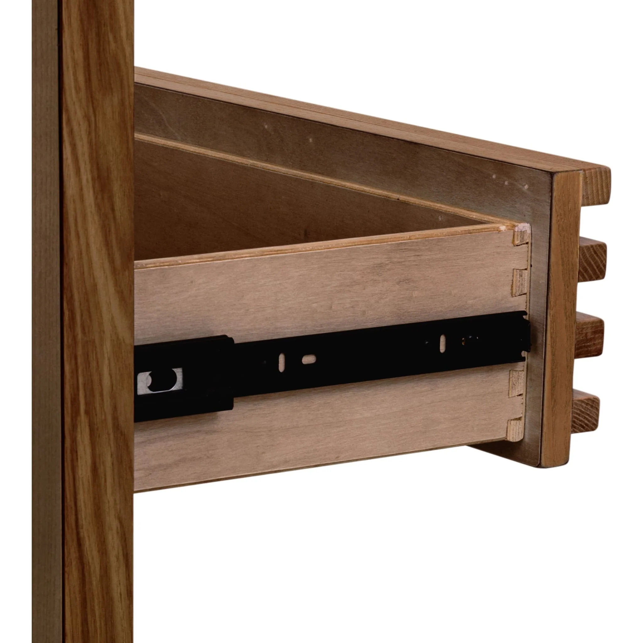 Tanner Three Drawer Ash Wood Nightstand in Roux - Image 4