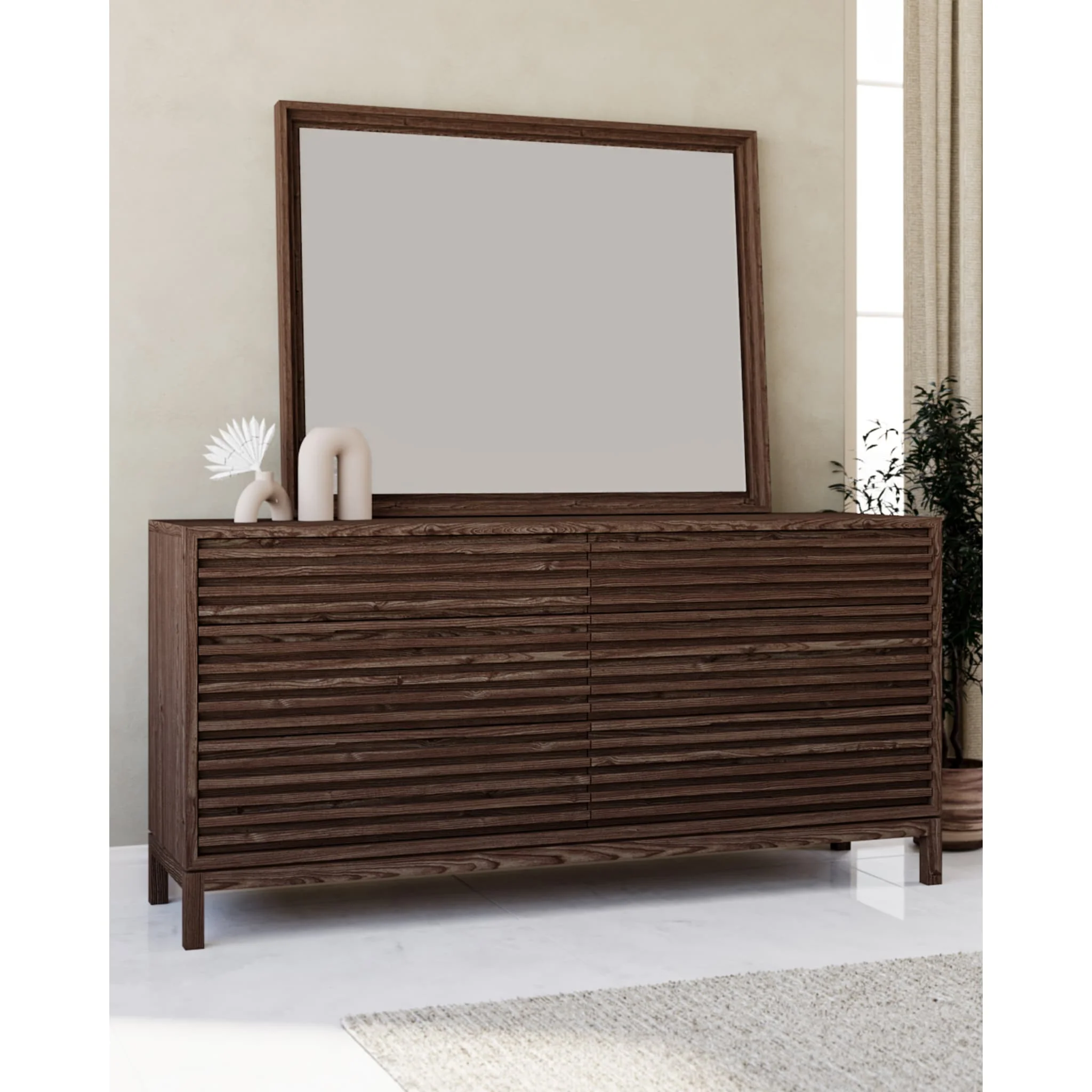 Tanner Six Drawer Ash Wood Dresser in Roux - Image 6