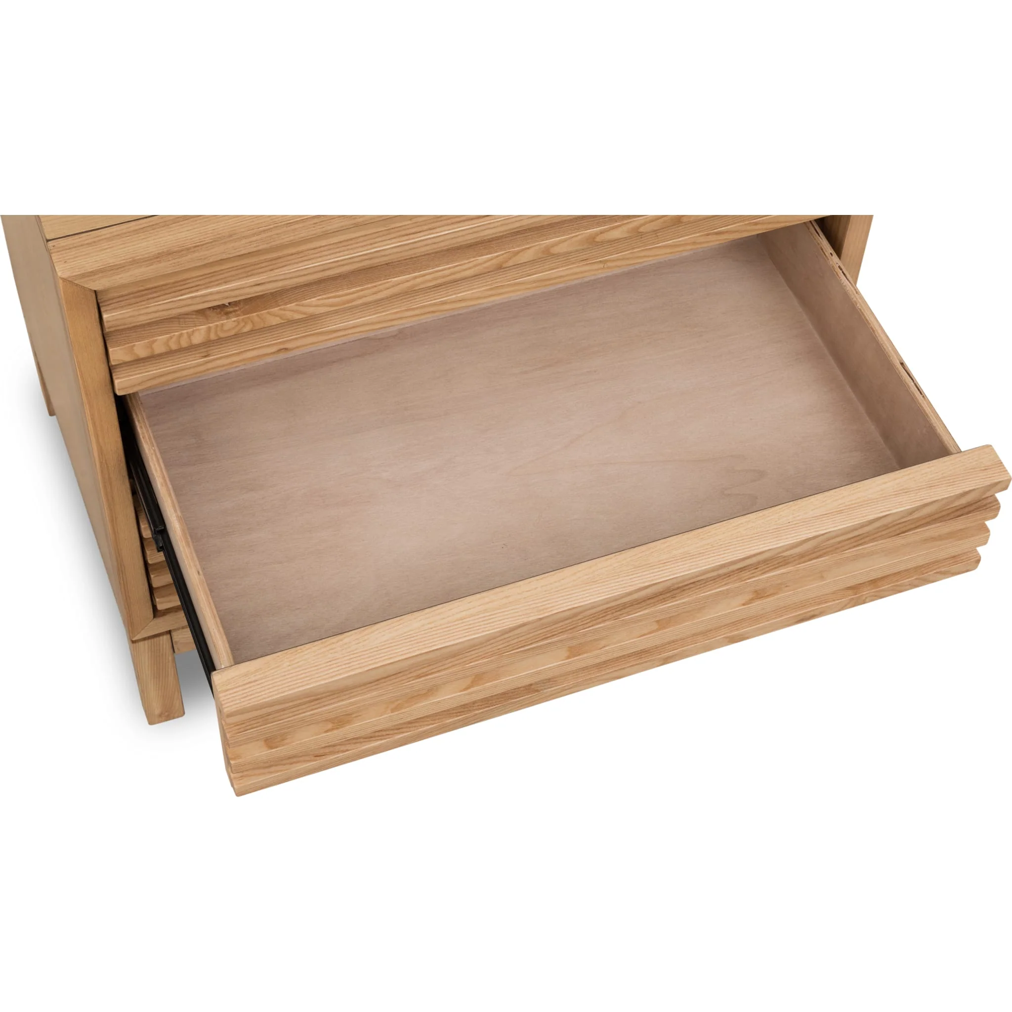 Tanner Three Drawer Ash Wood Nightstand in Flaxen - Image 5
