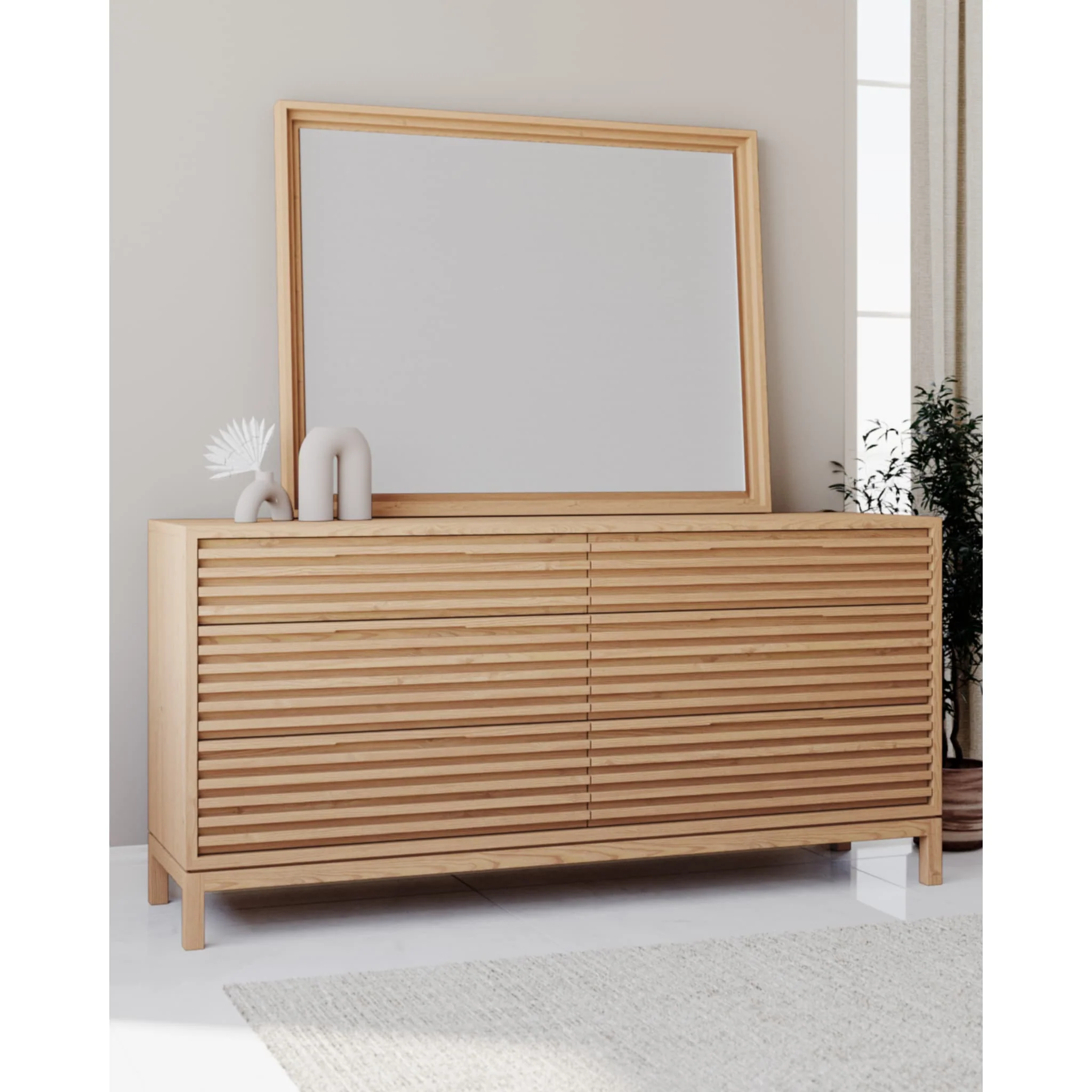 Tanner Wall or Dresser Mirror in Flaxen - Image 3