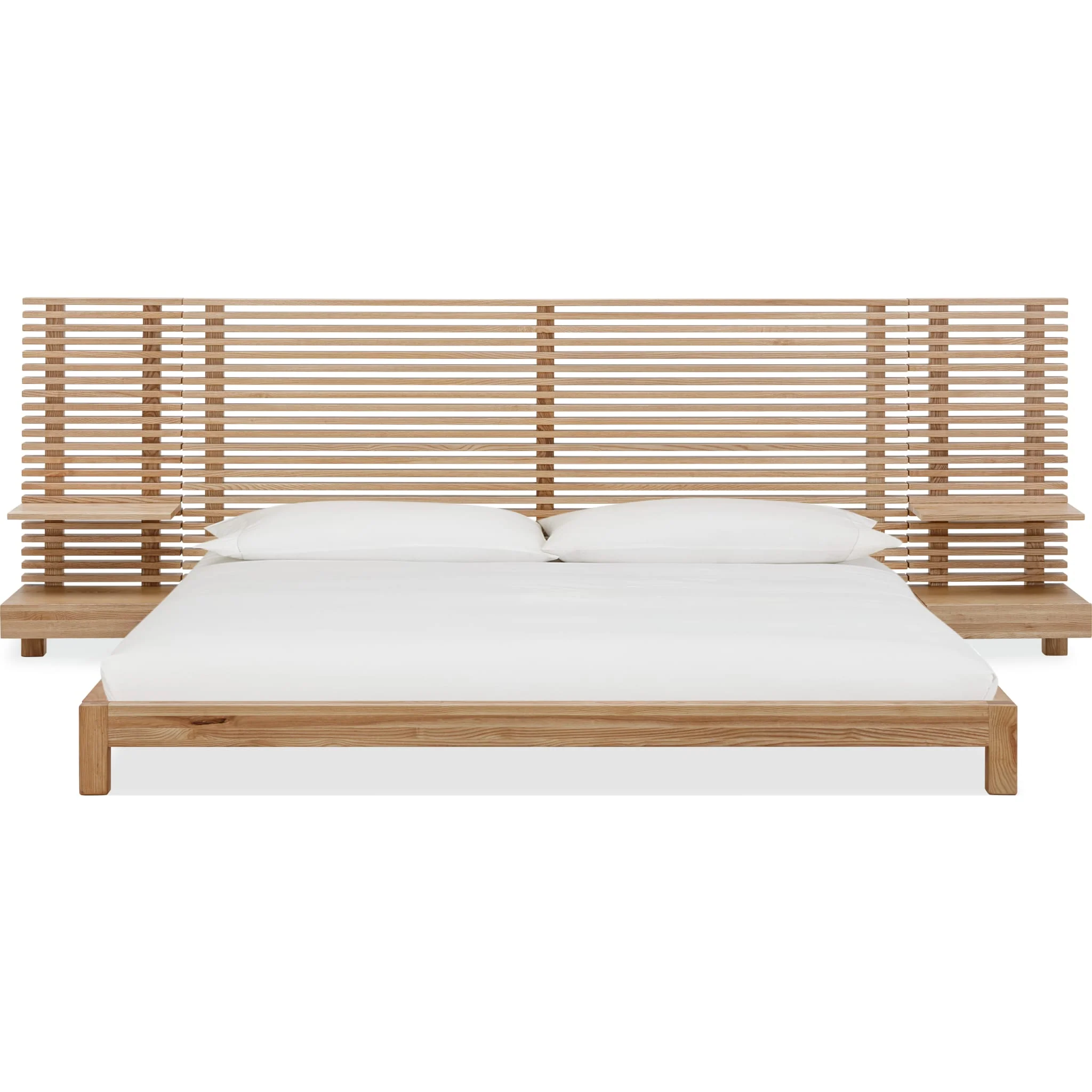 Tanner Solid Ash Wall Bed with Integrated Nightstands in Flaxen - Image 2