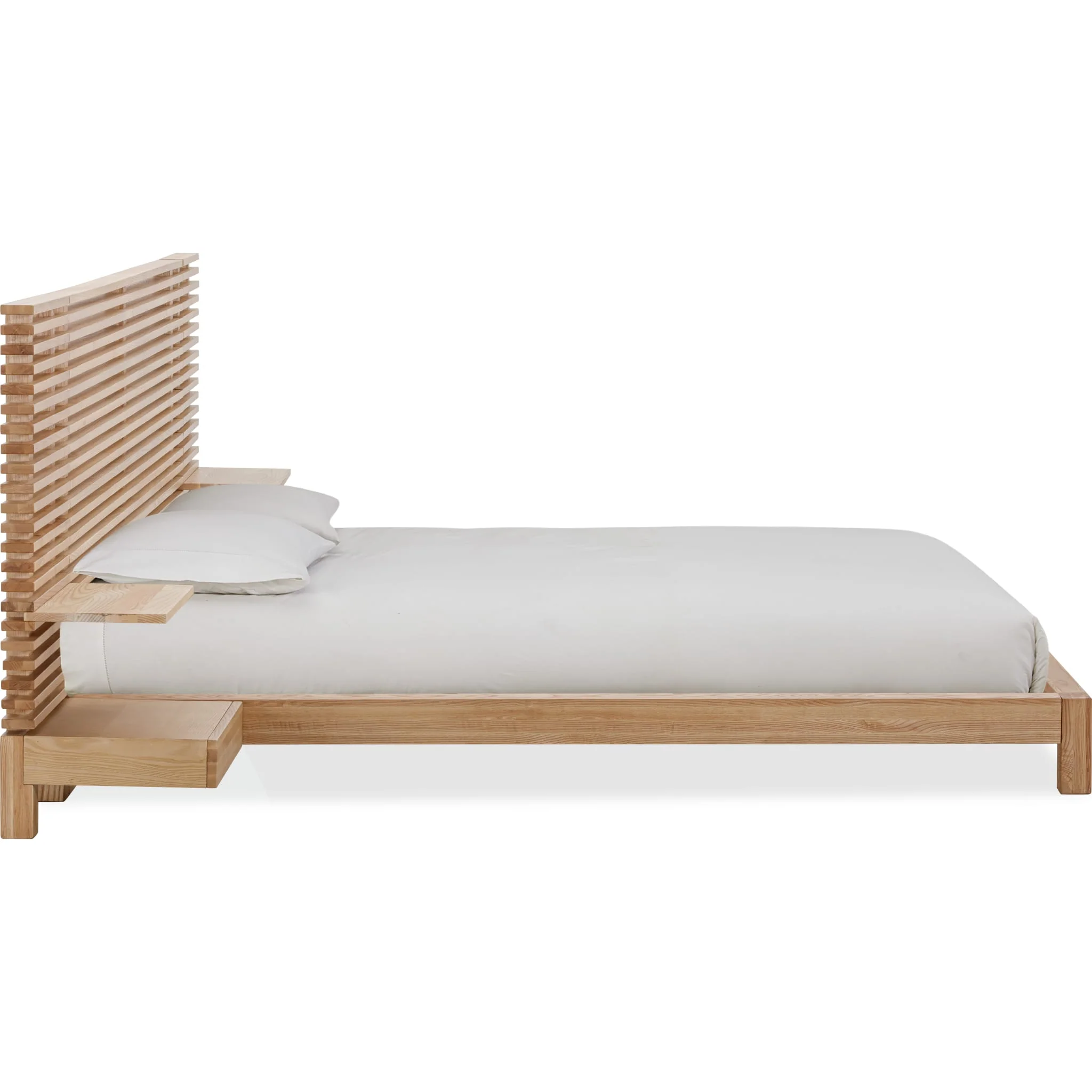 Tanner Solid Ash Wall Bed with Integrated Nightstands in Flaxen - Image 3