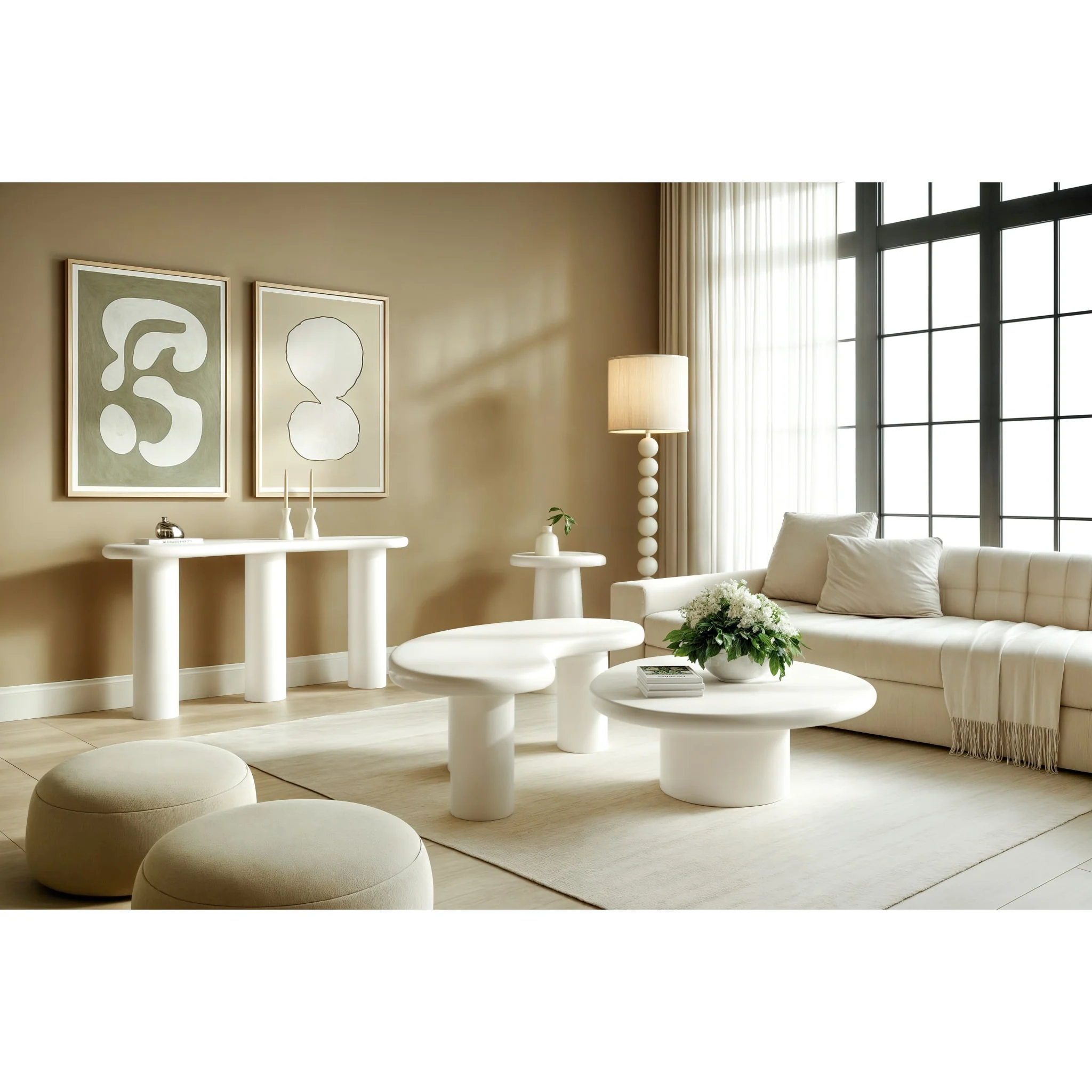 Sven Tall Wooden Coffee Table in Rice - Image 7