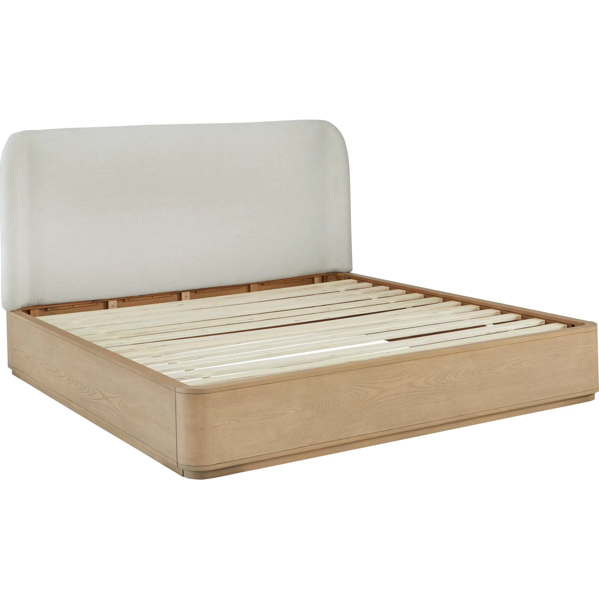 Penny Upholstered Platform Bed in Buff Cream Ash and Oatmeal Linen - Image 6
