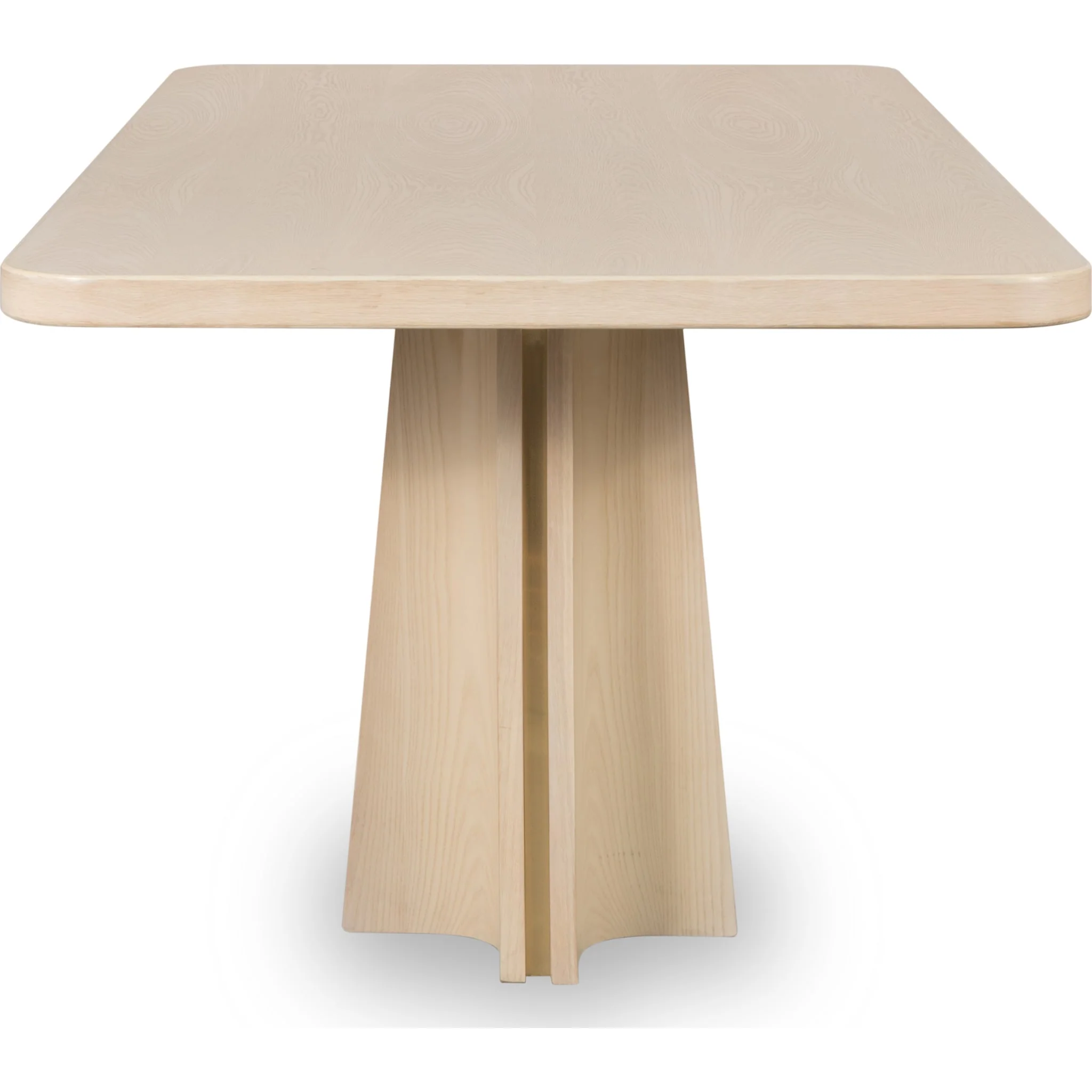 Zinnia Ash Wood Double Pedestal Dining Table in White Sand - Image 5