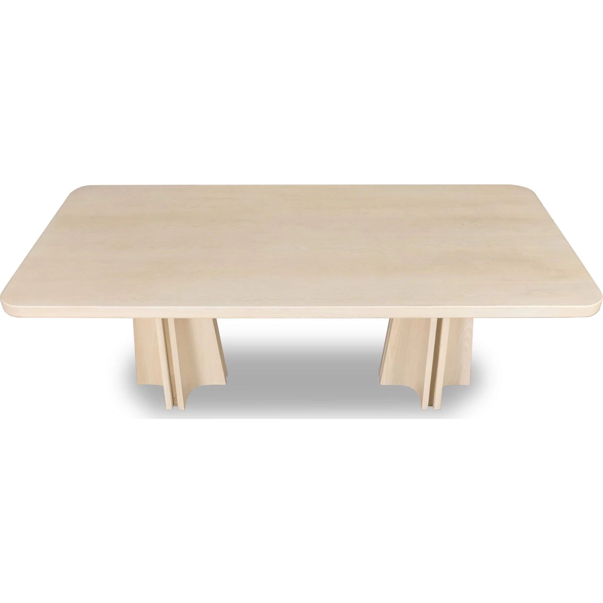 Zinnia Ash Wood Double Pedestal Dining Table in White Sand - Image 6