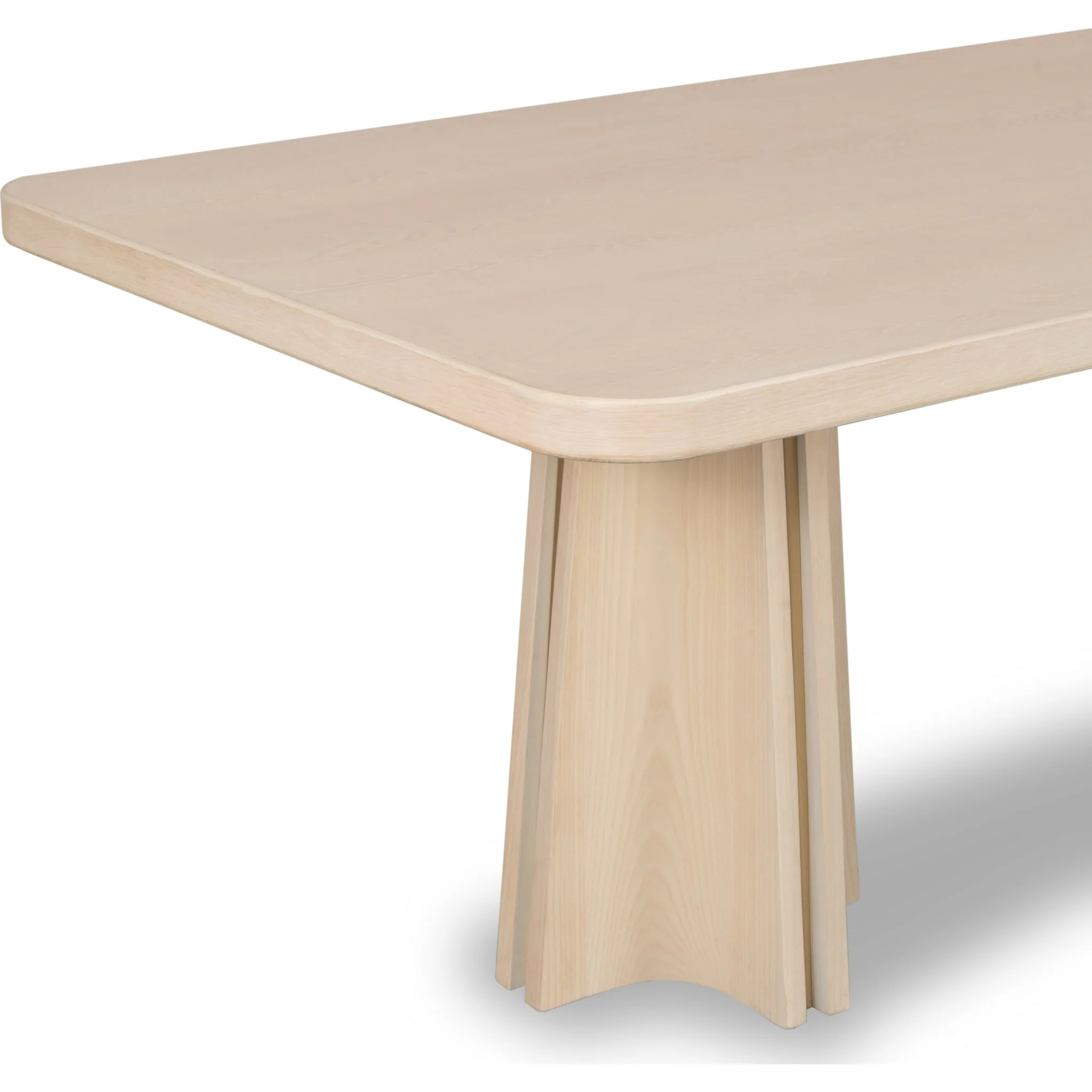 Zinnia Ash Wood Double Pedestal Dining Table in White Sand - Image 7