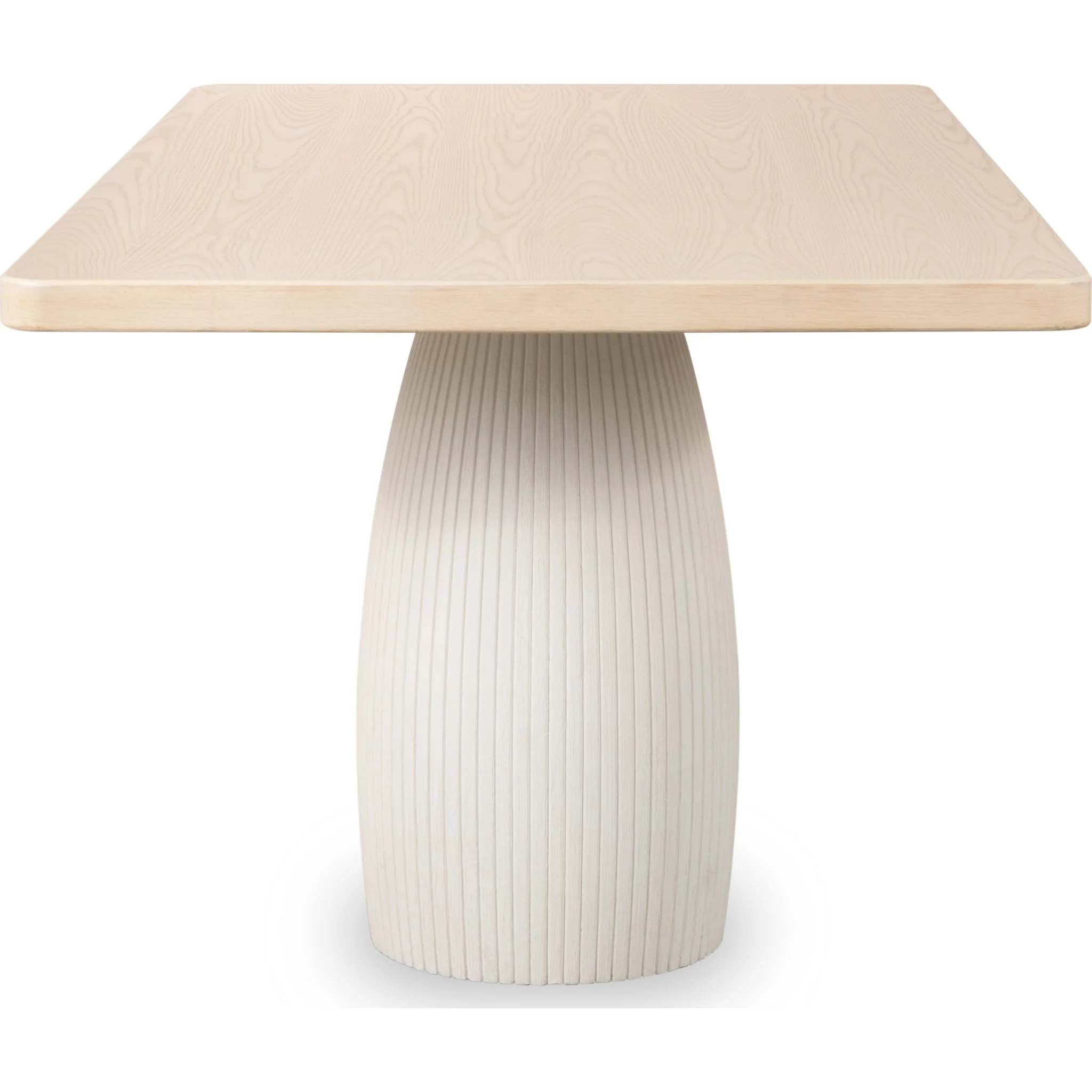 Zinnia Plaster Base Wood Top Dining Table in White Sand and Ivory - Image 5