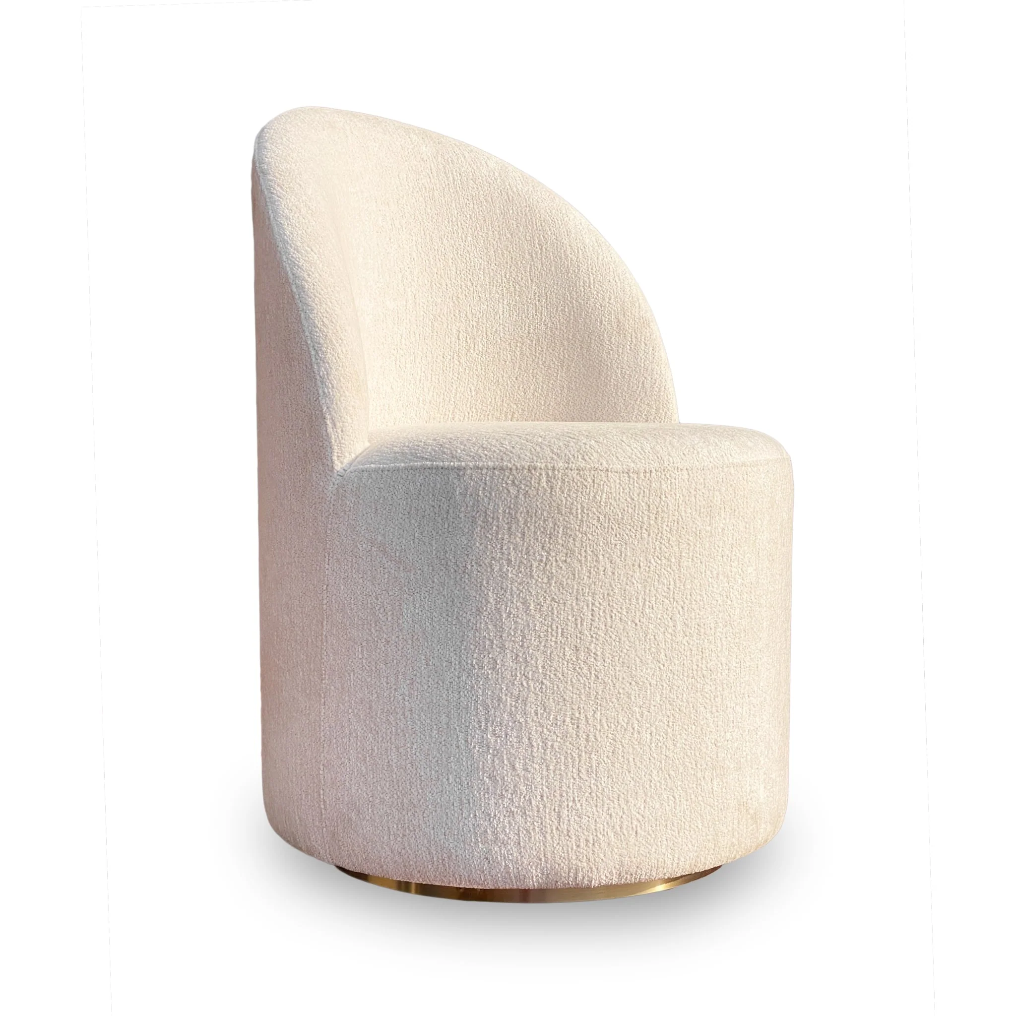 Zinnia Fully Upholstered Swivel Chair in Dune Chenille - Image 3